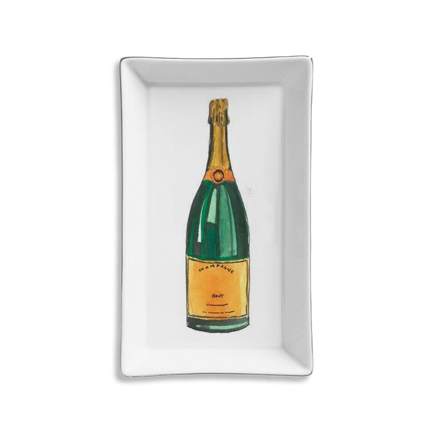 Toss Designs - Ceramic Tray- Champagne Bottle