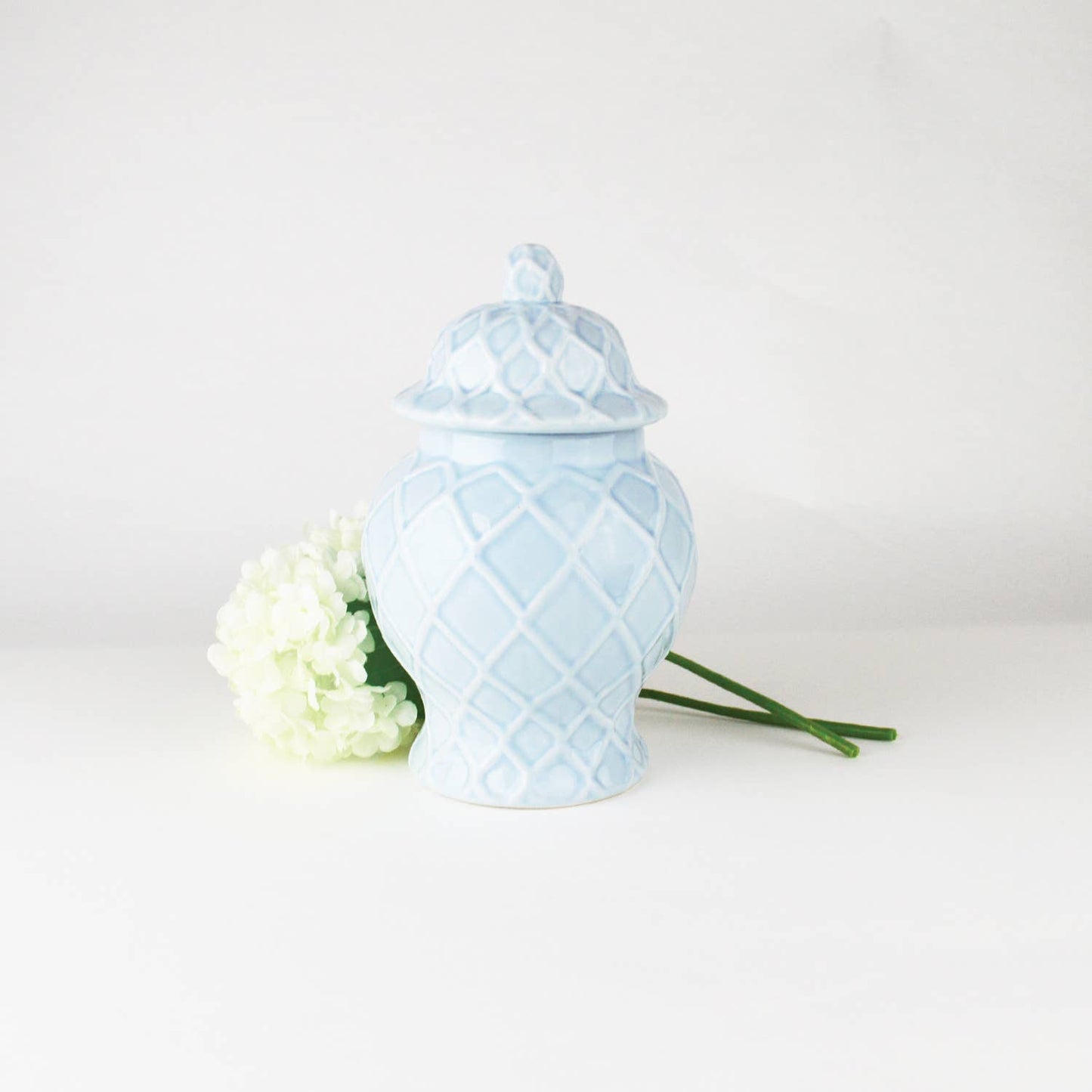 8 Oak Lane - Light Blue Textured Ginger Jar - Small