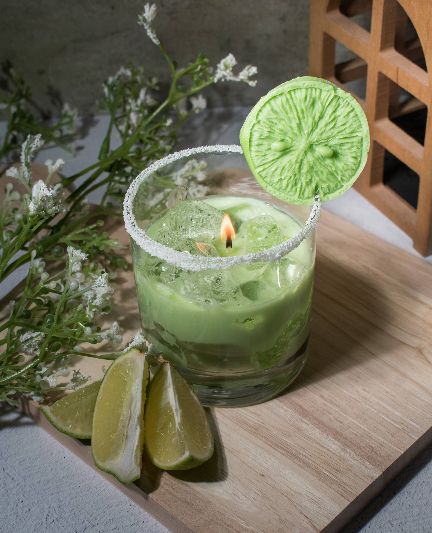 Pink Spruce - Realistic hand poured soy gel wax Margarita Candle