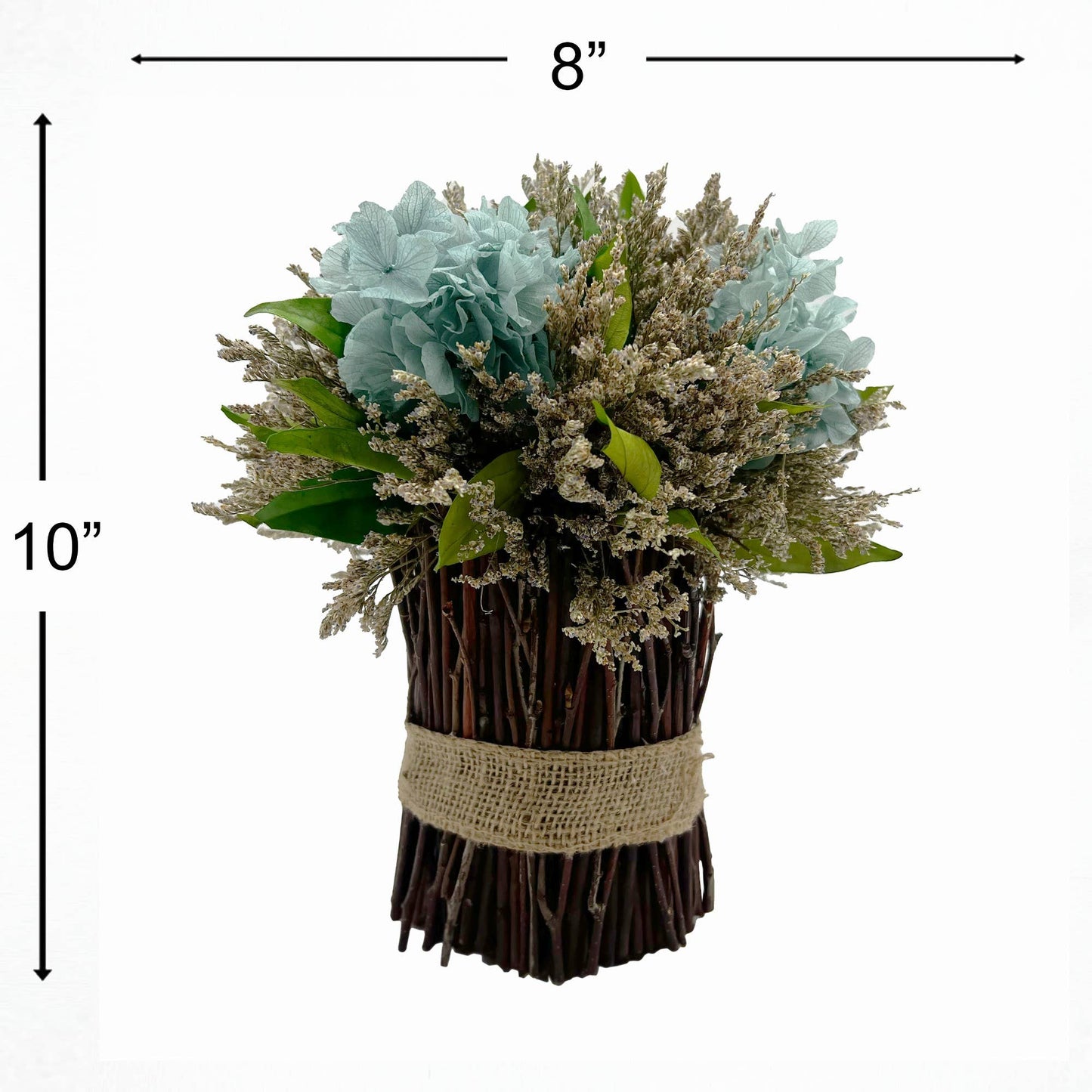 Le Menagerie - Preserved 10" Decorative Hydrangea Standing Topiary Plant