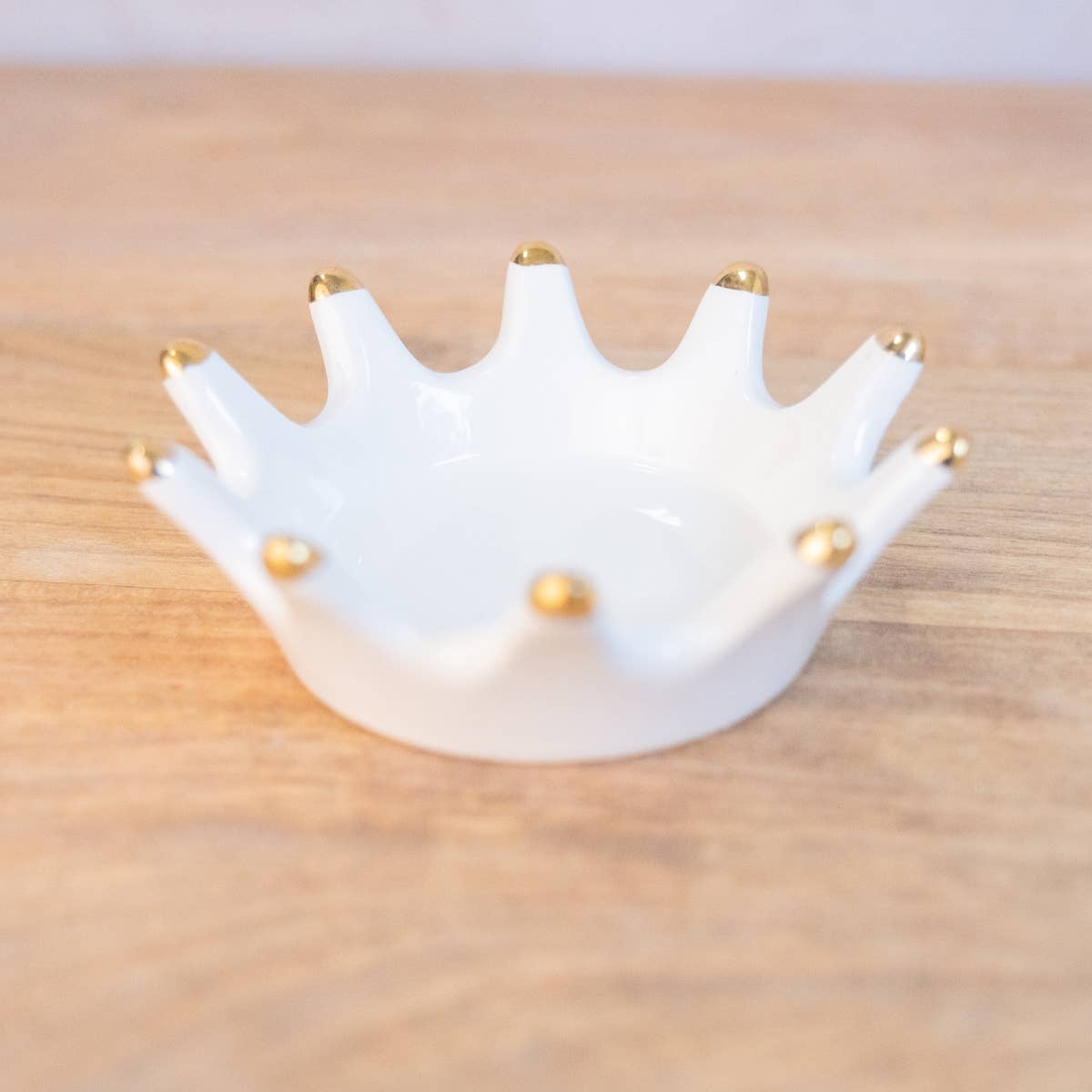 The Royal Standard - Royal Crown Trinket Dish White/Gold 4.25"