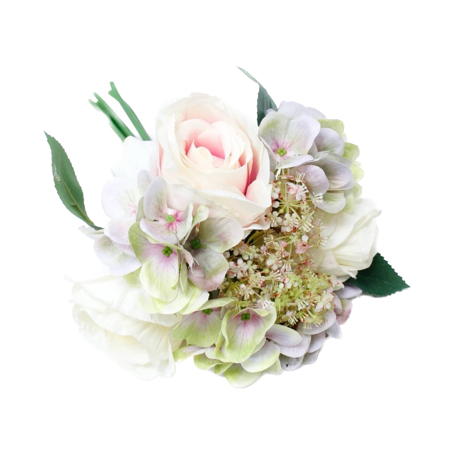 Angel Isabella - 12"-Rose Hydrangea Pre-tied bouquet Faux Flowers
