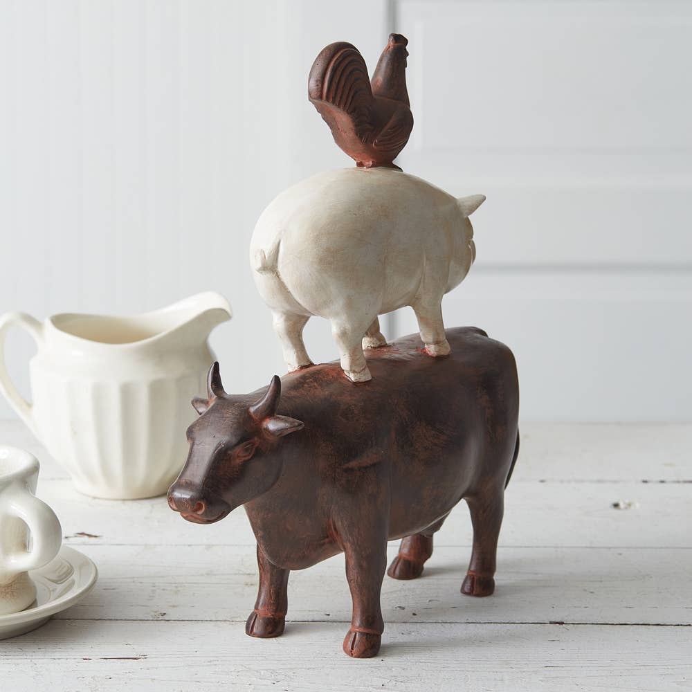 Le Menagerie - Stacked Animals Ranch Figurine