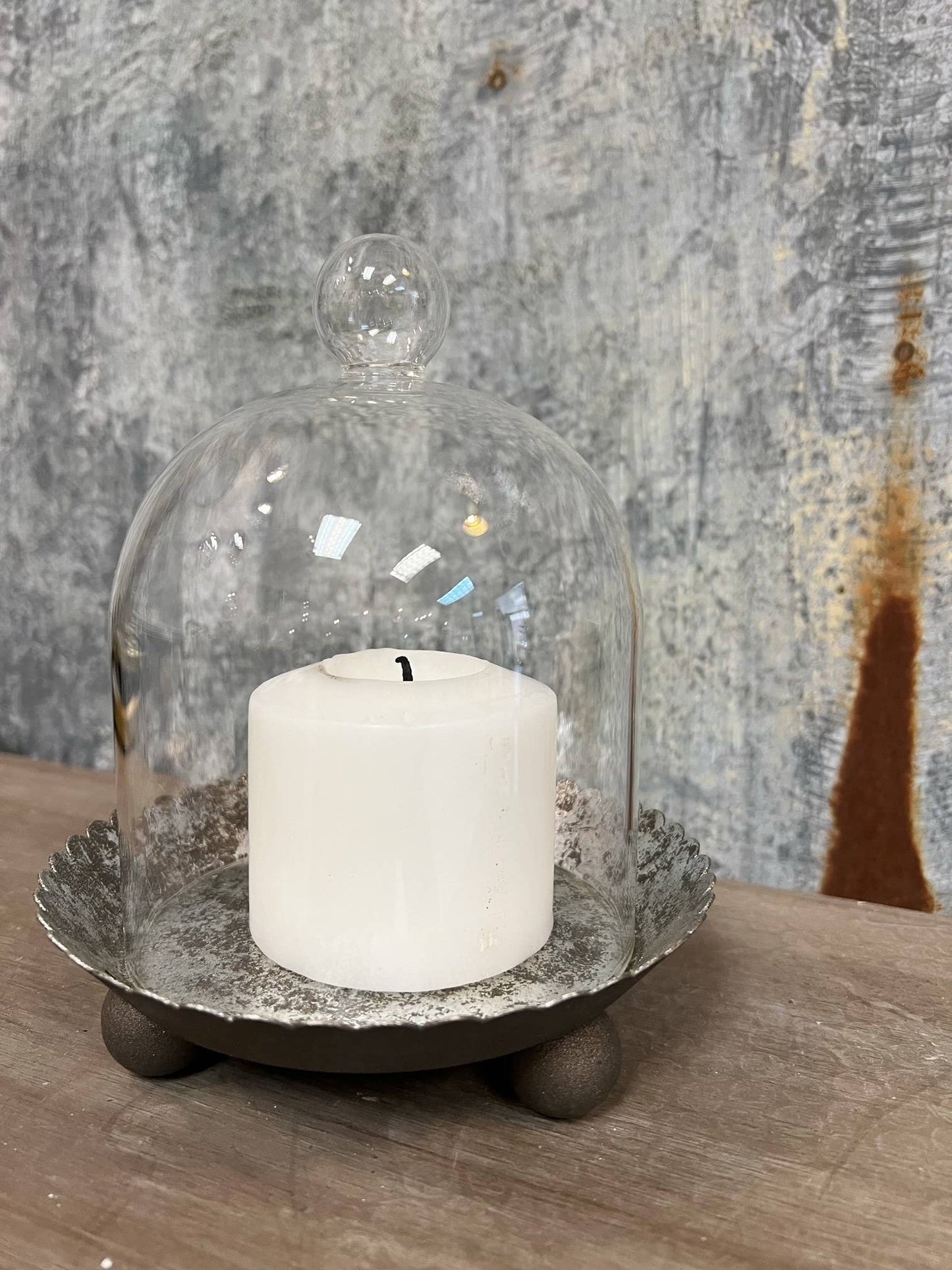 Le Menagerie - Cloche Candle Holder with Metal Plate