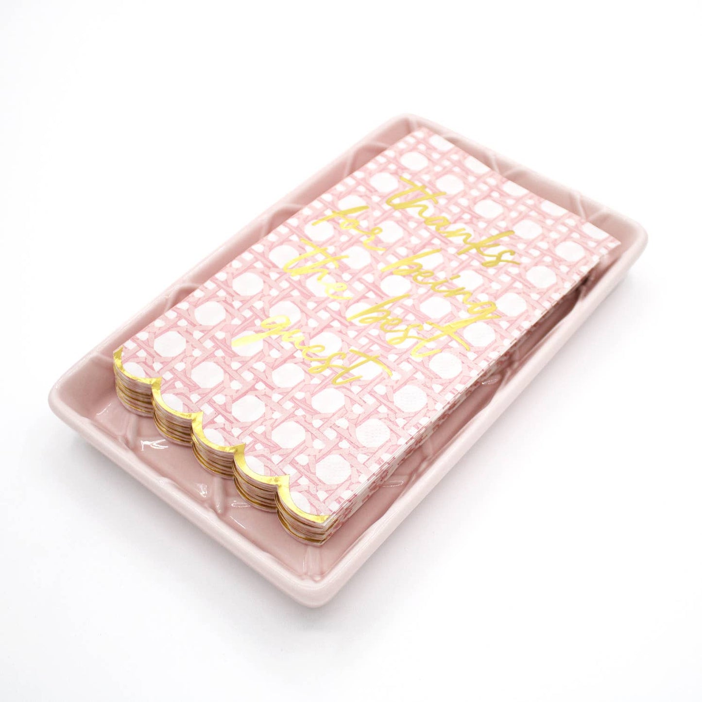 8 Oak Lane - Pink Textured Guest Towel Tray