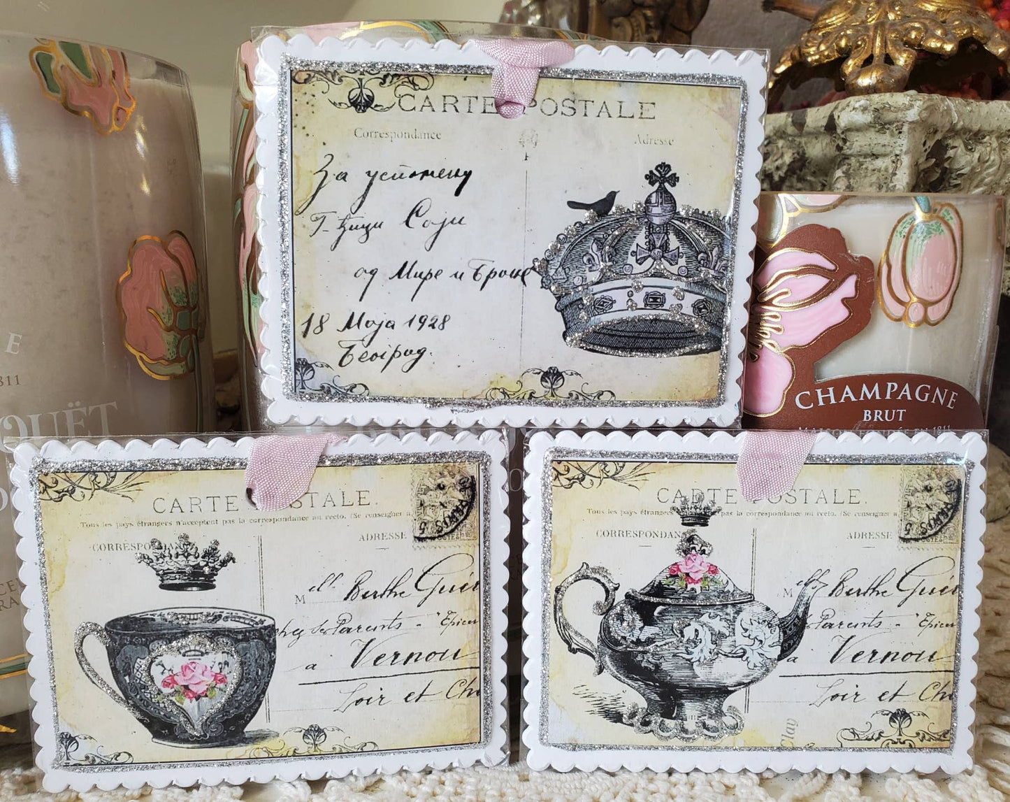 Little Heart Designs - Gift Tag Set of 6 Teacup, Teapot n Crown