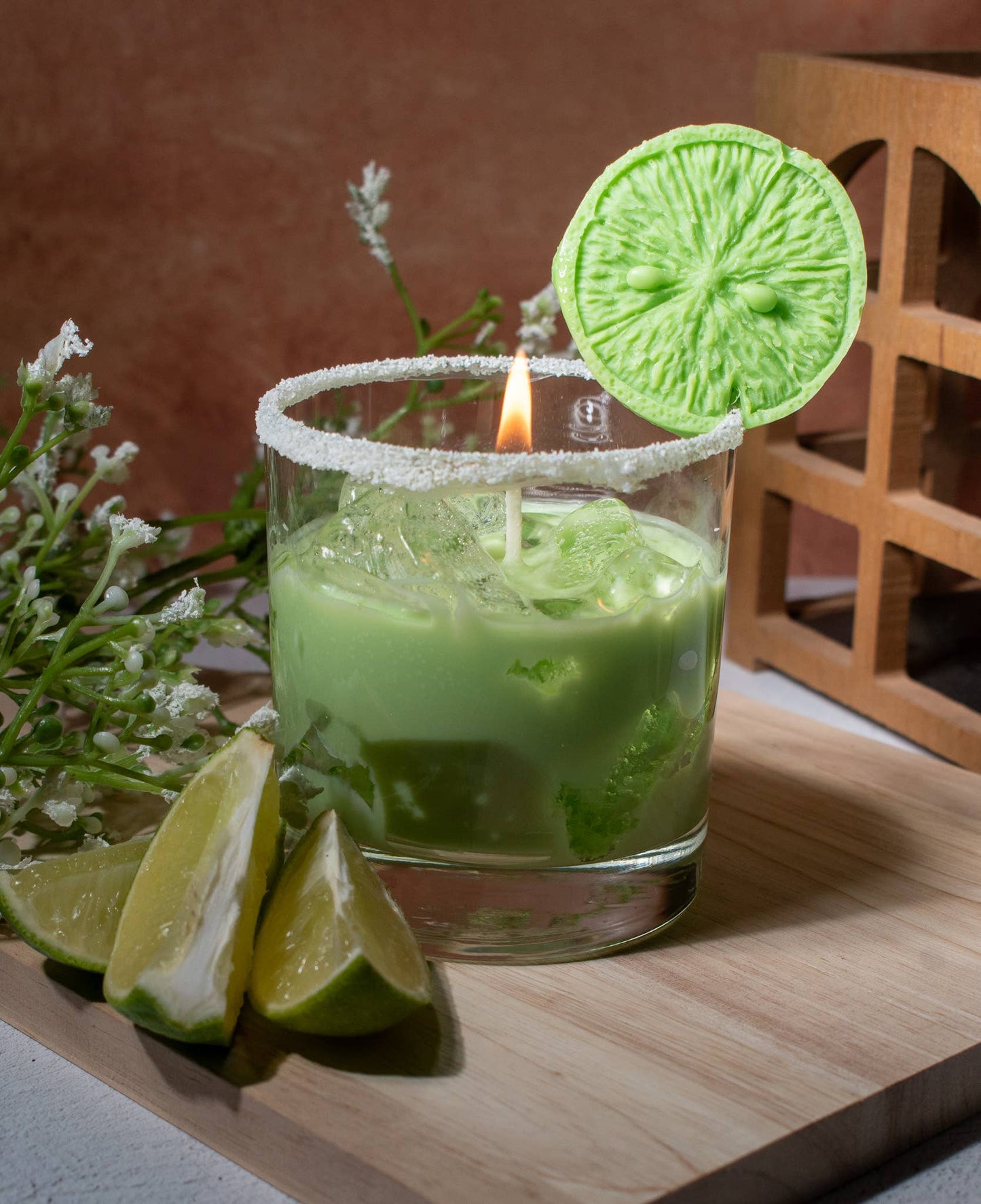 Pink Spruce - Realistic hand poured soy gel wax Margarita Candle