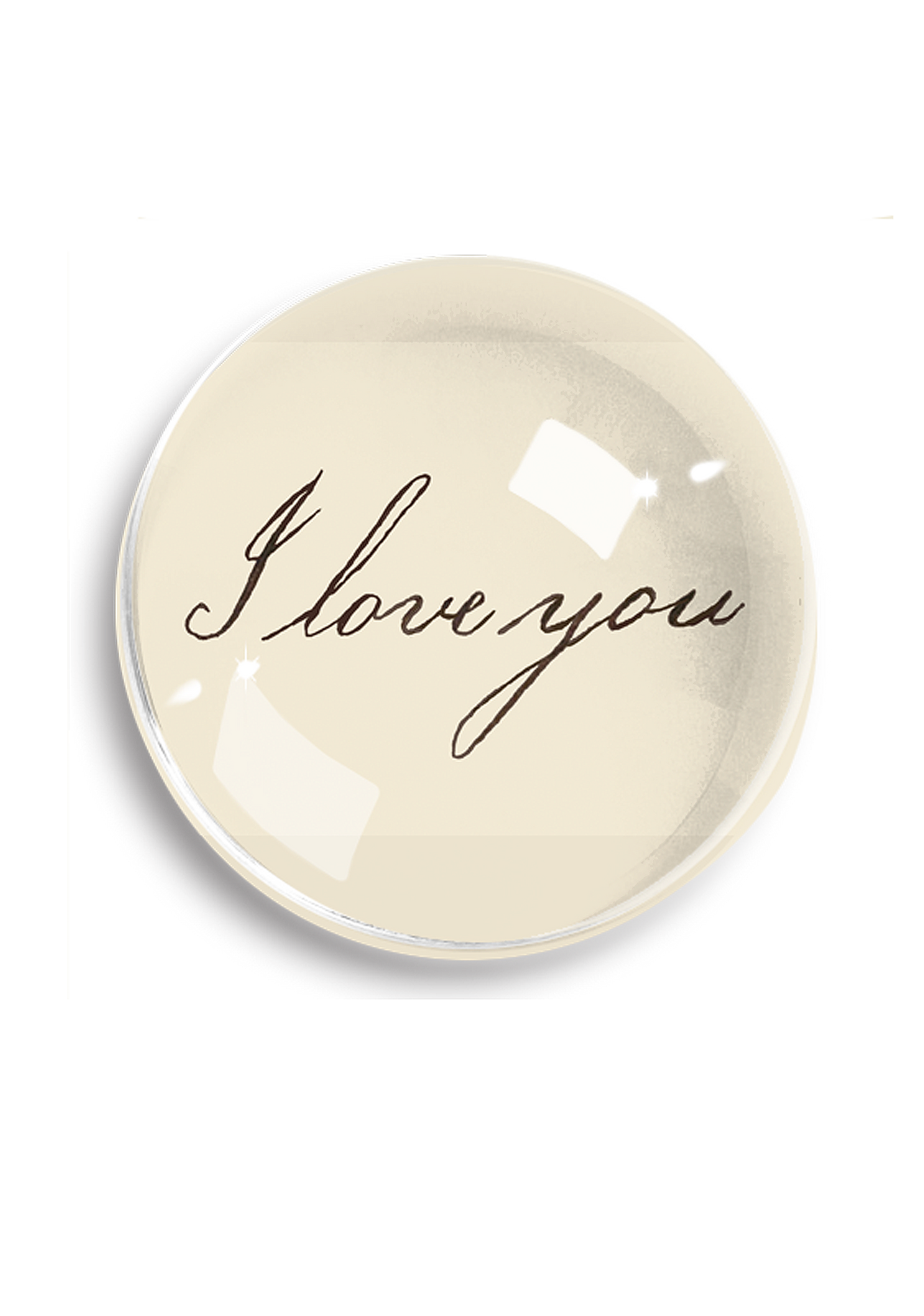 Le Menagerie - I Love Your Script Crystal Dome Paperweight