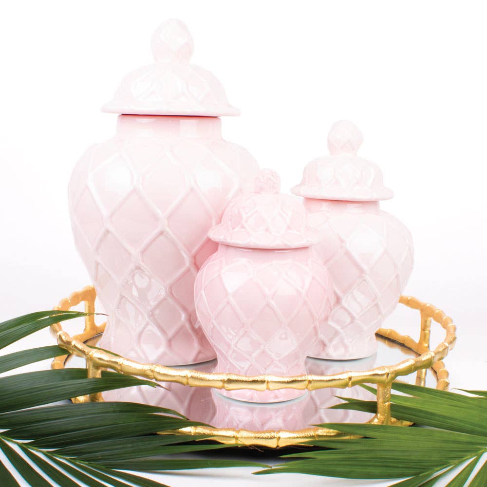 8 Oak Lane - Pink Textured Ginger Jar - Large