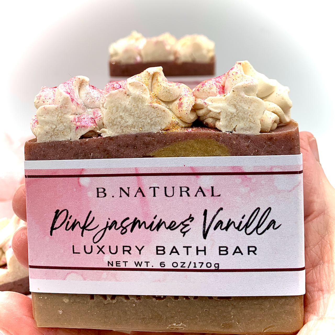 B.NATURAL STORES - Pink Jasmine & Vanilla| Designer Bath Bar