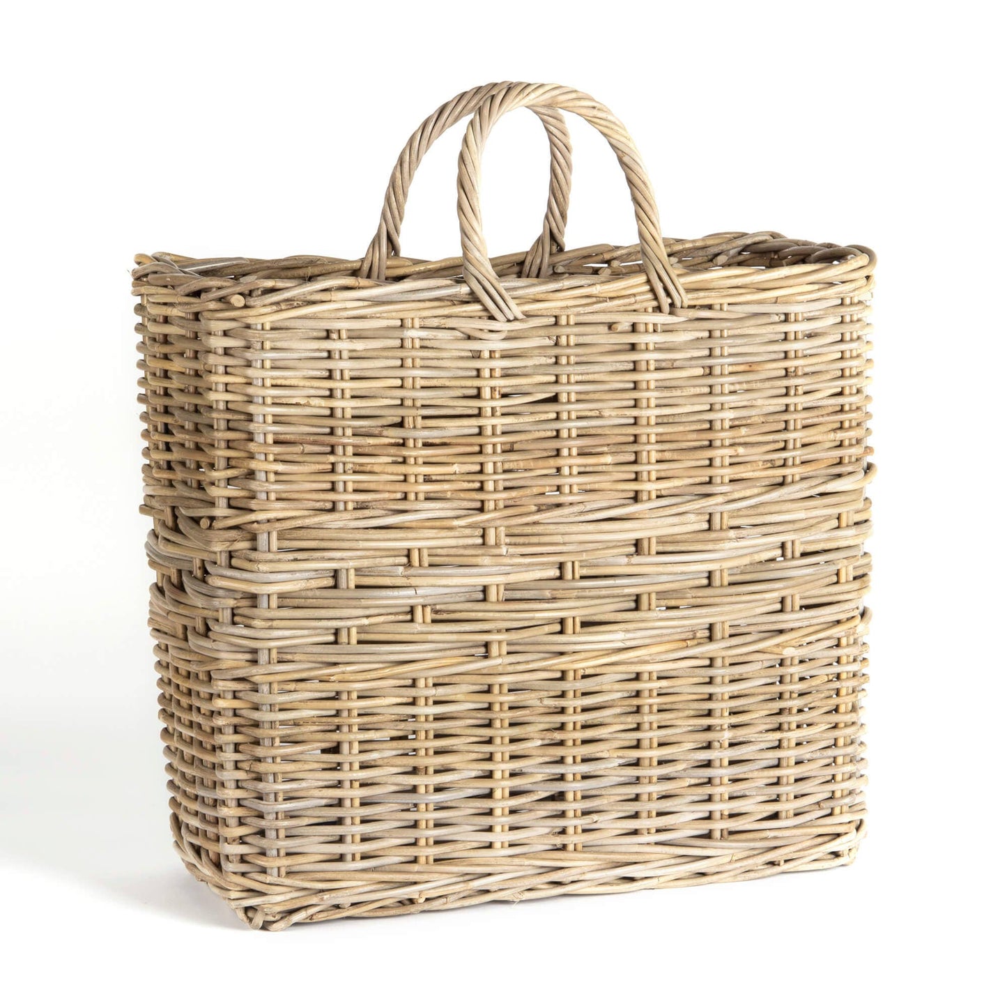 Le Menagerie - FRENCH TALL RECT GREY RATTAN BASKET