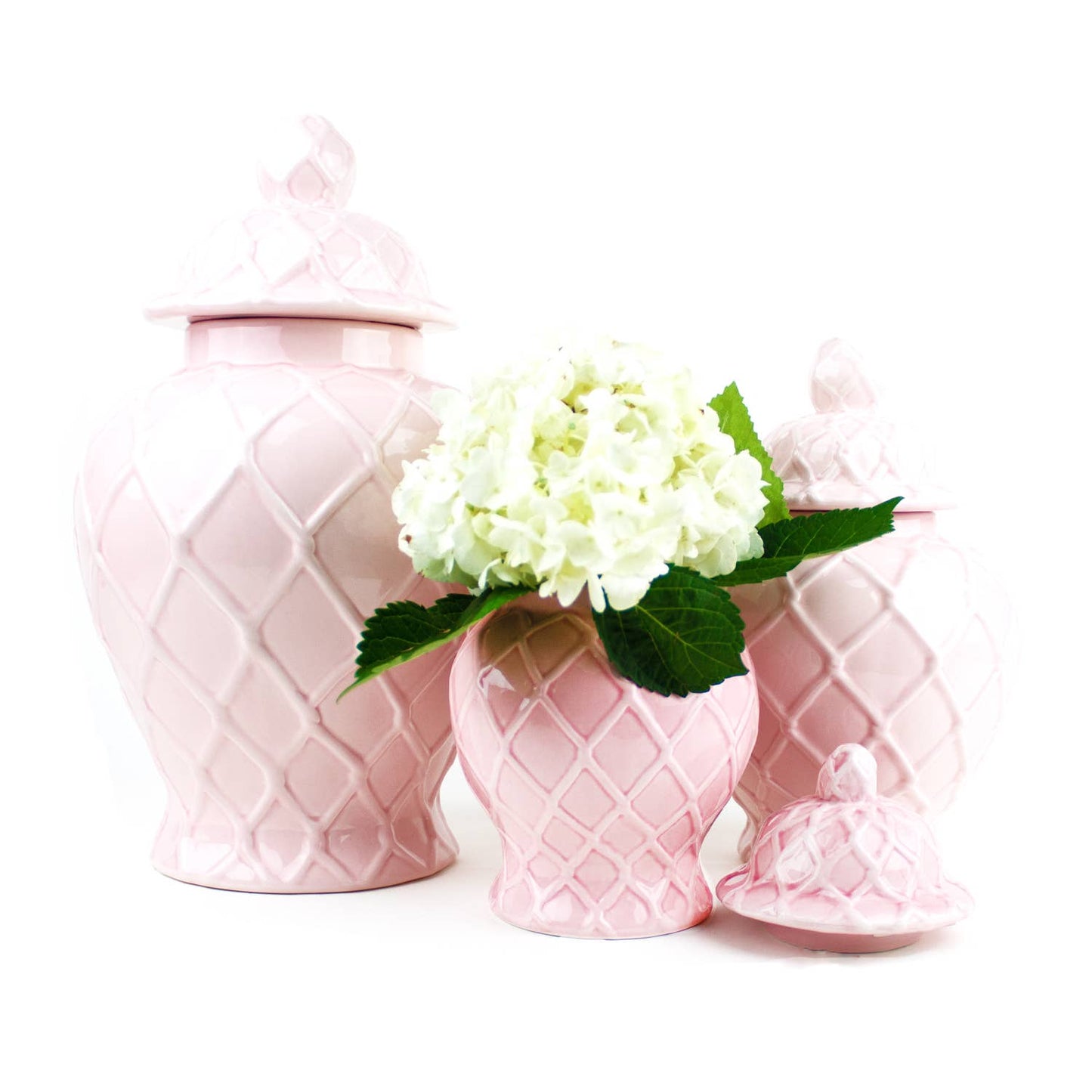 8 Oak Lane - Pink Textured Ginger Jar - Large