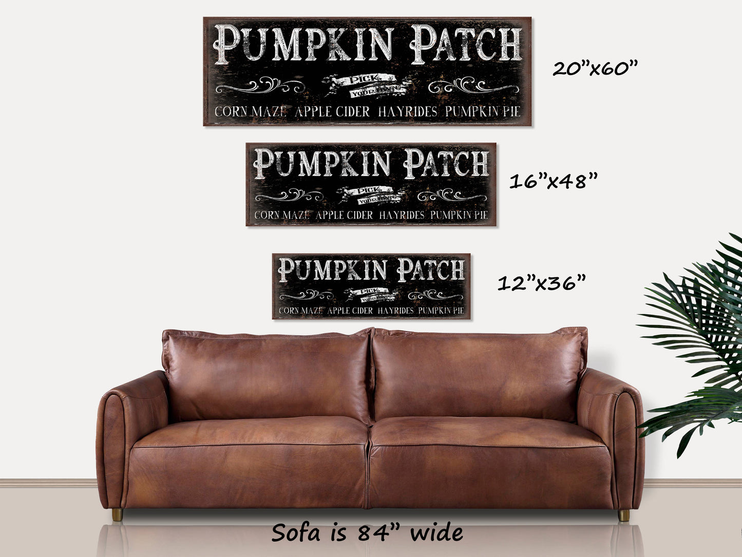 Olive Branch Farmhouse - Pumpkin Patch Pick Your Own Fall Market Black Canvas Sign
