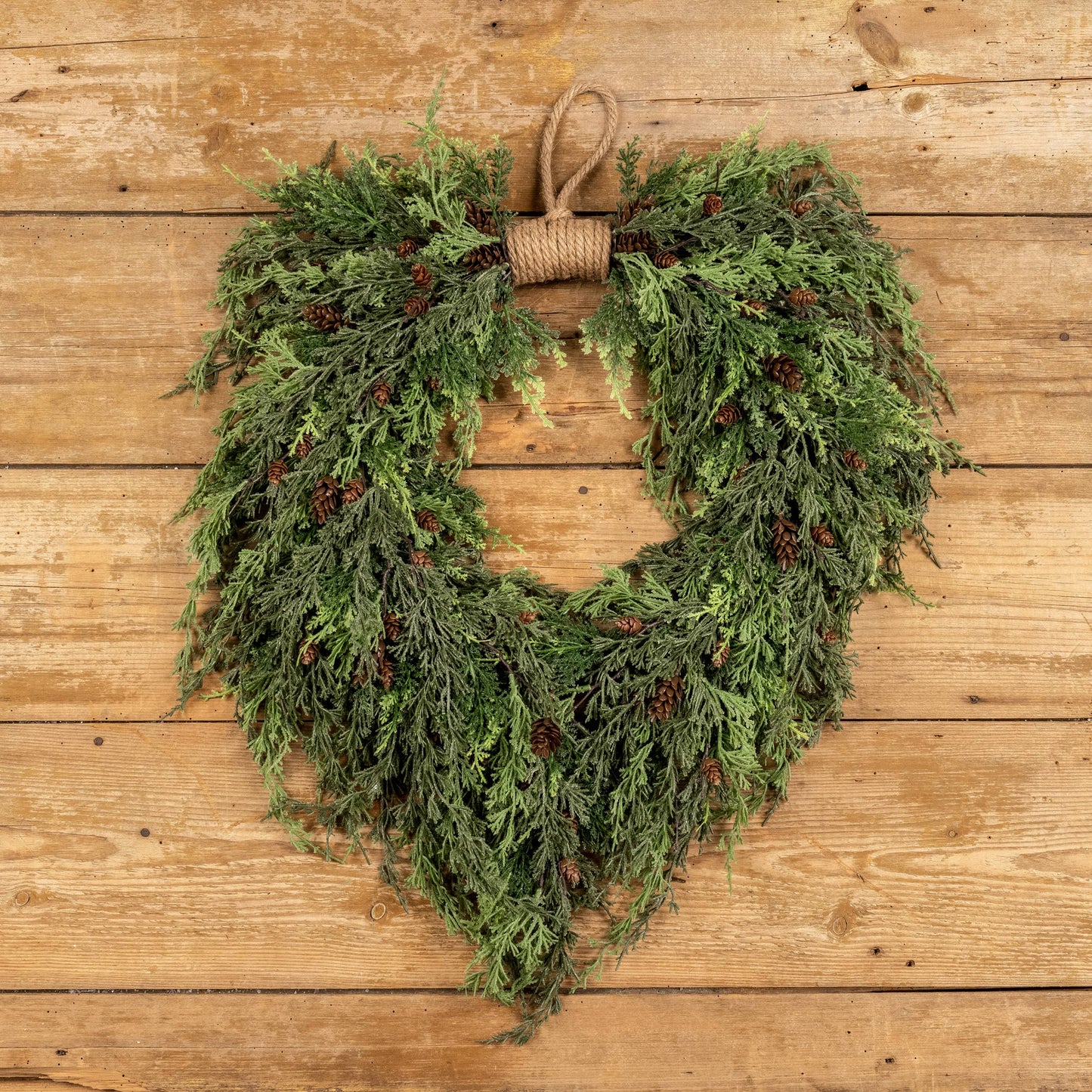 Le Menagerie-RAG - 32" MIXED CEDAR HANGING WREATH