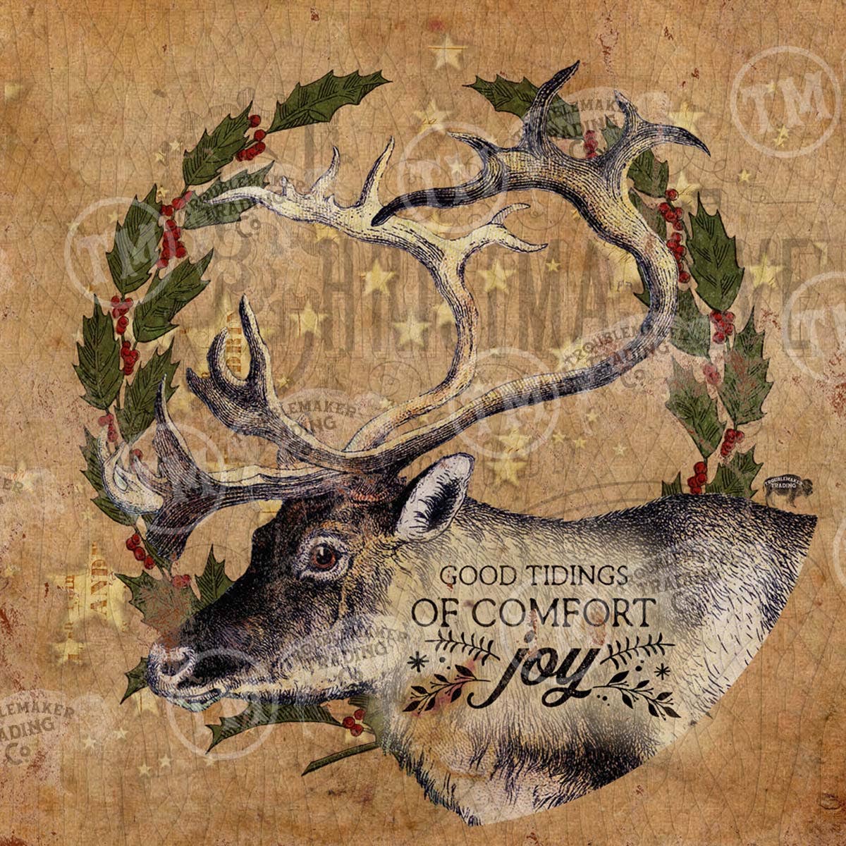 TroubleMaker Trading Company - Comfort and Joy Reindeer - Circle Artwork