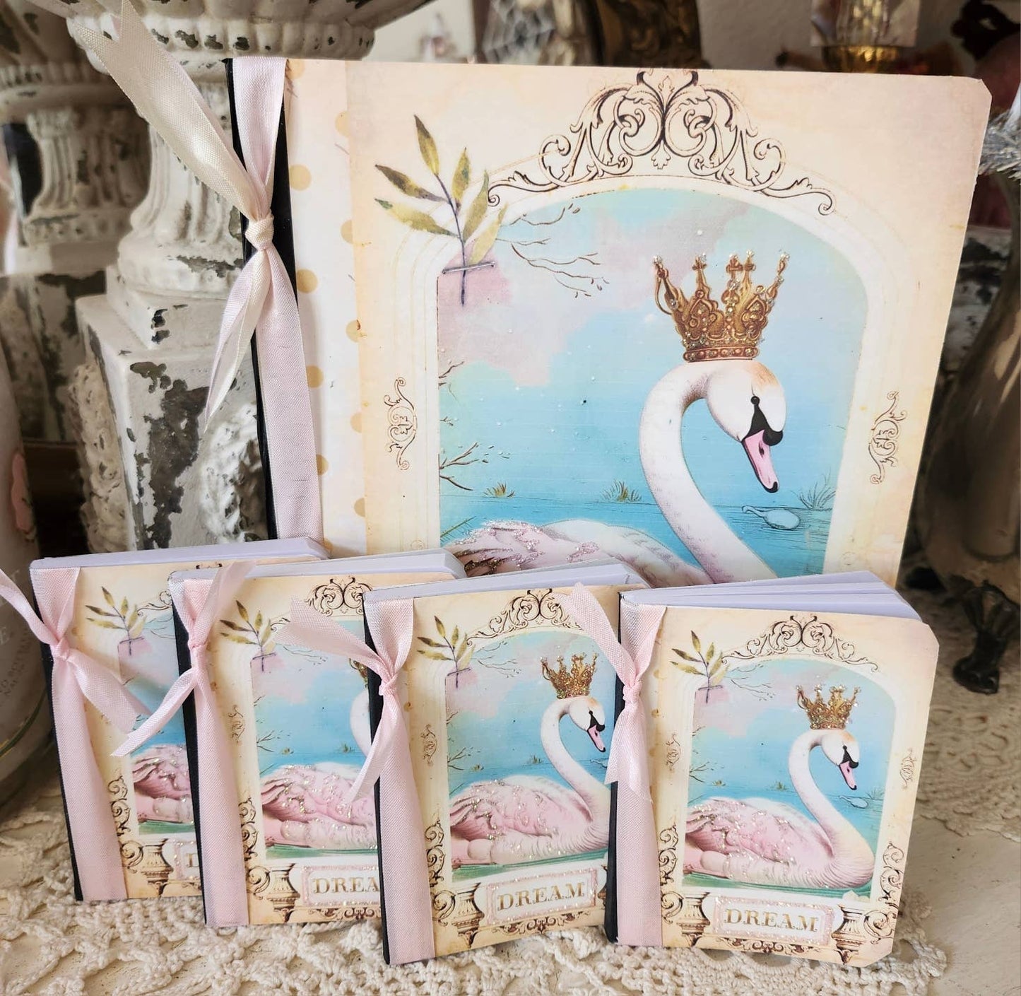 Little Heart Designs - Journal Mini Notebook Swan Dream