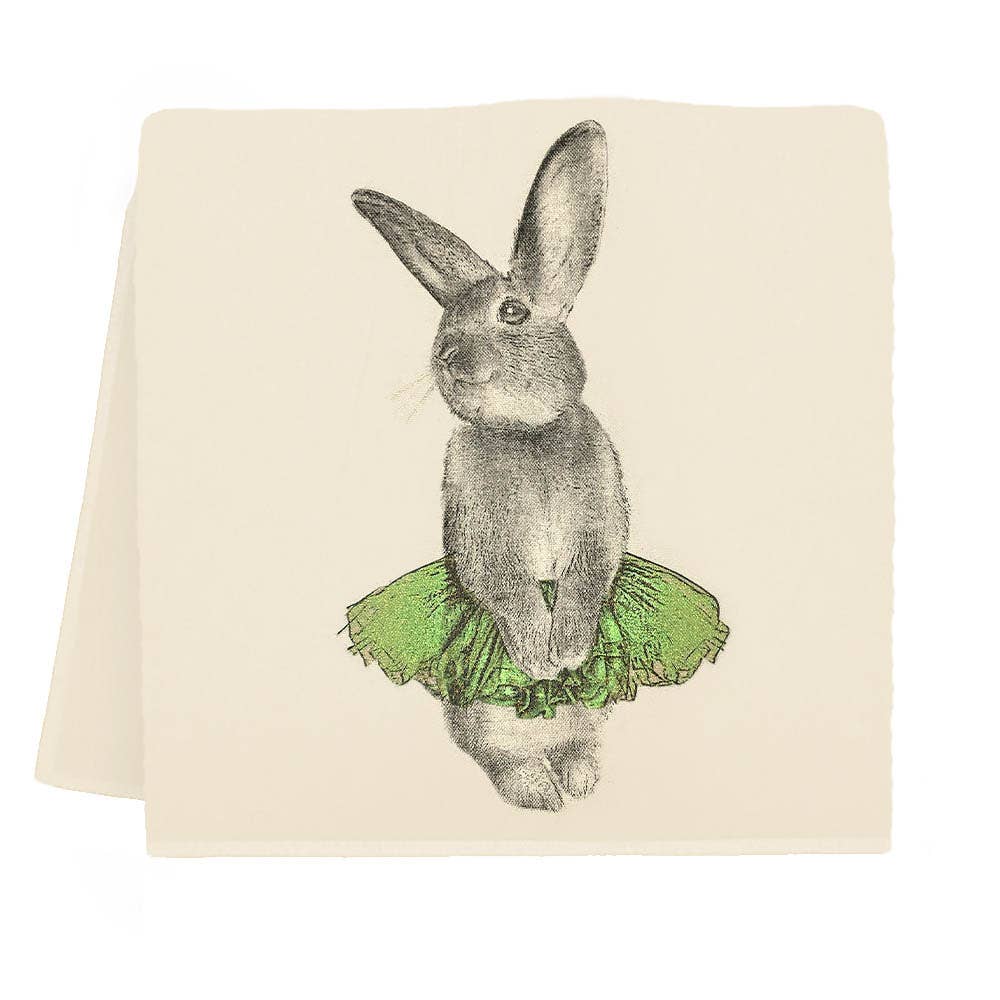 Eric & Christopher - Bunny Tutu Tea Towel - Green