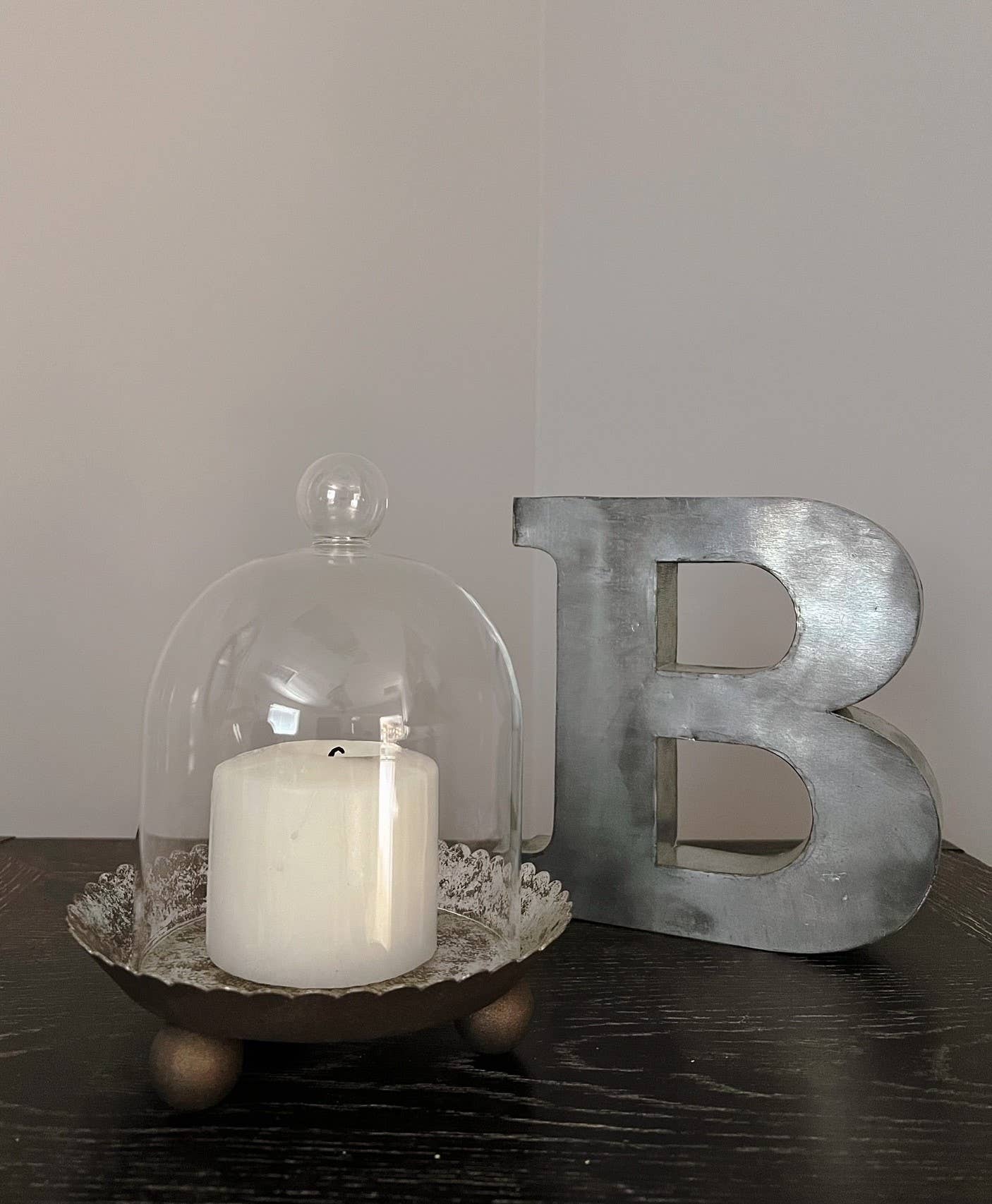Le Menagerie - Cloche Candle Holder with Metal Plate