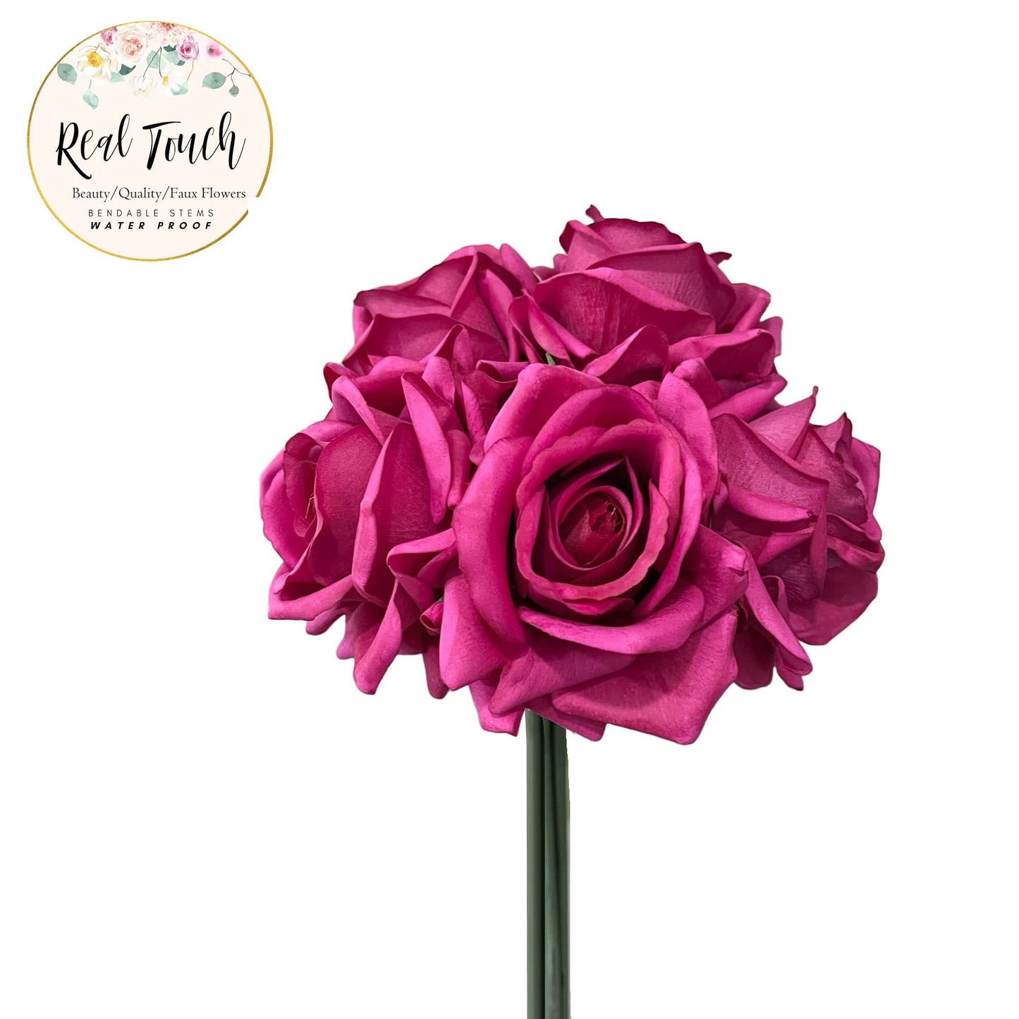 Angel Isabella - Real Touch Pack of 5 Large bloom Rose