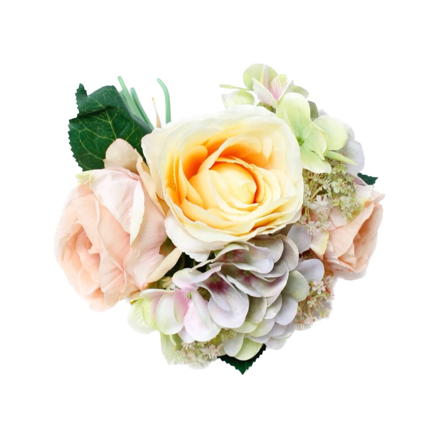 Angel Isabella - 12"-Rose Hydrangea Pre-tied bouquet Faux Flowers