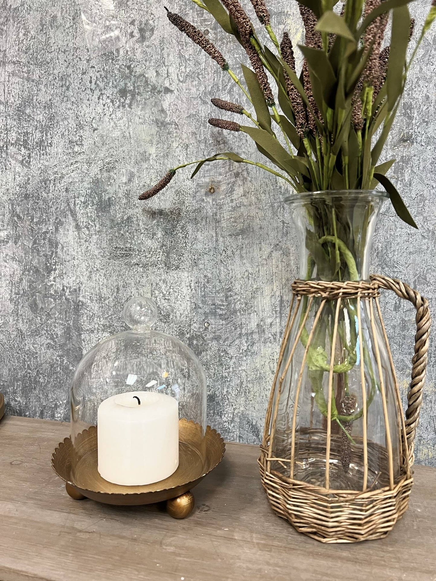 Le Menagerie - Cloche Candle Holder with Metal Plate