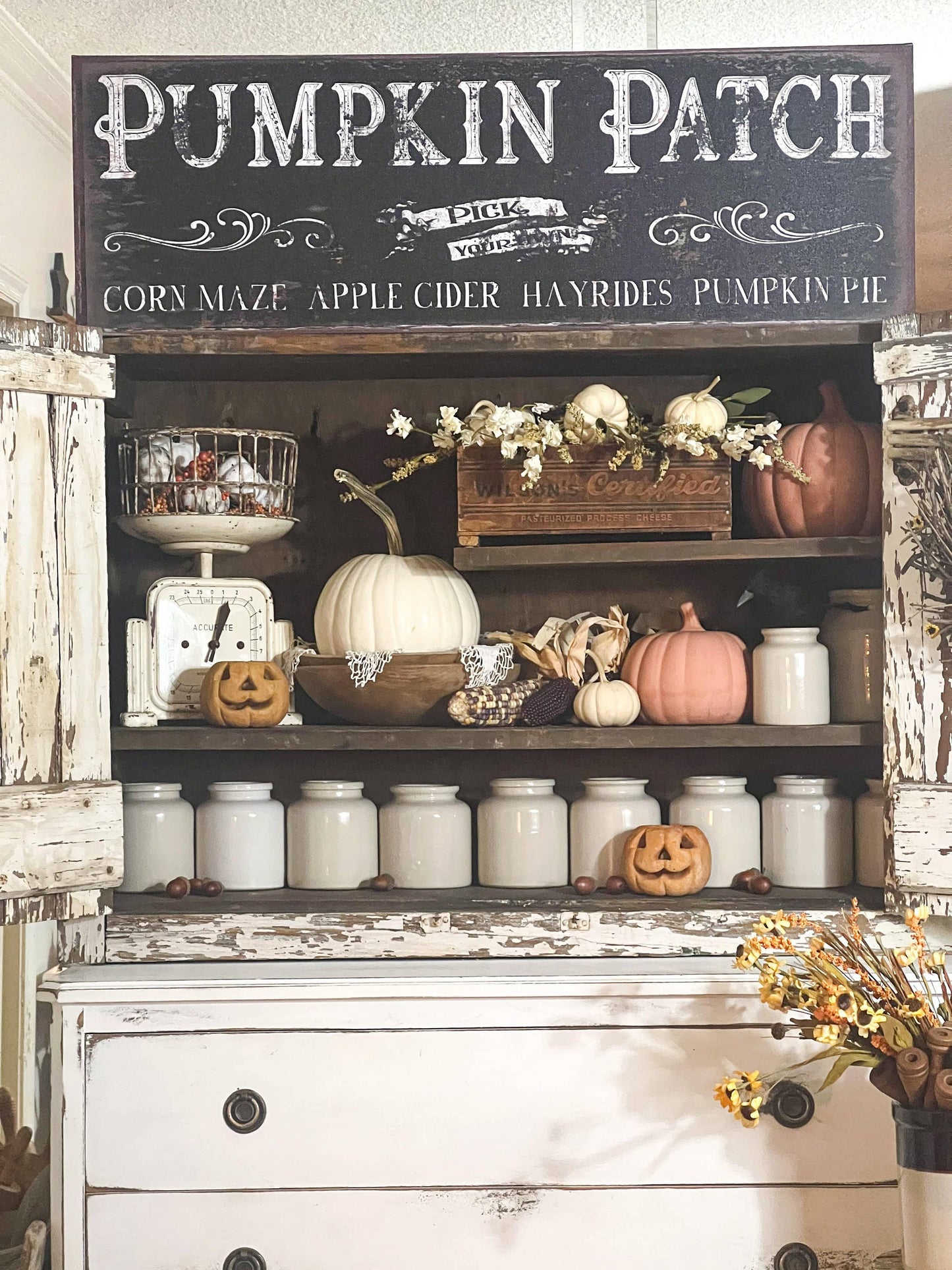 Olive Branch Farmhouse - Pumpkin Patch Pick Your Own Fall Market Black Canvas Sign