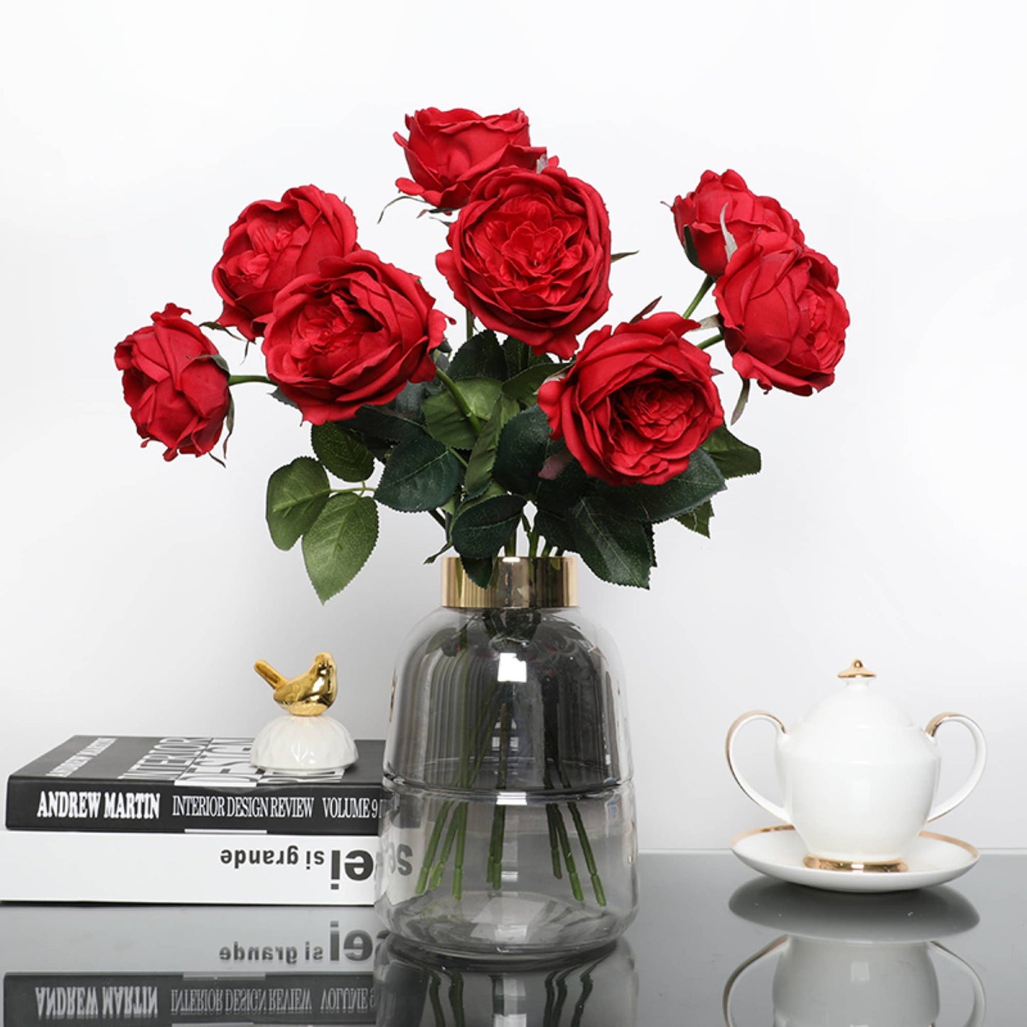 Angel Isabella - 17" Artificial Real touch Cabbage Rose