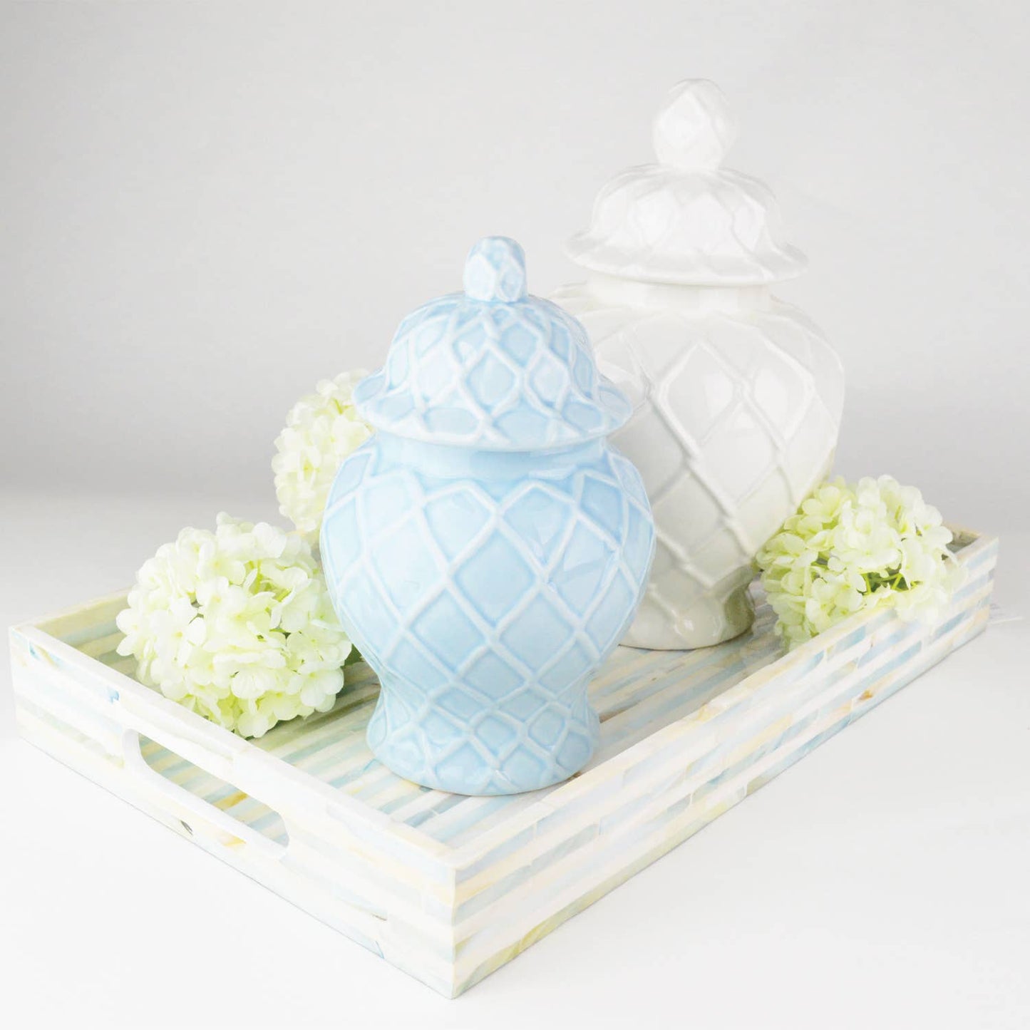 8 Oak Lane - Light Blue Textured Ginger Jar - Small
