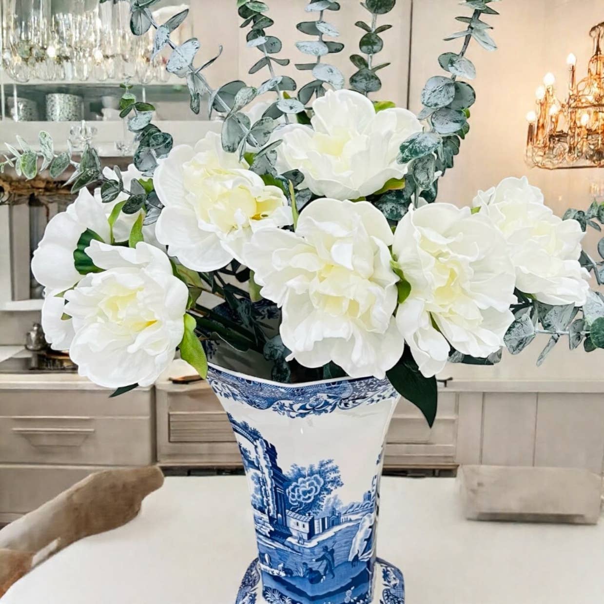 Angel Isabella - 16"-5-stem Bundled-Real Touch Peony Blossom