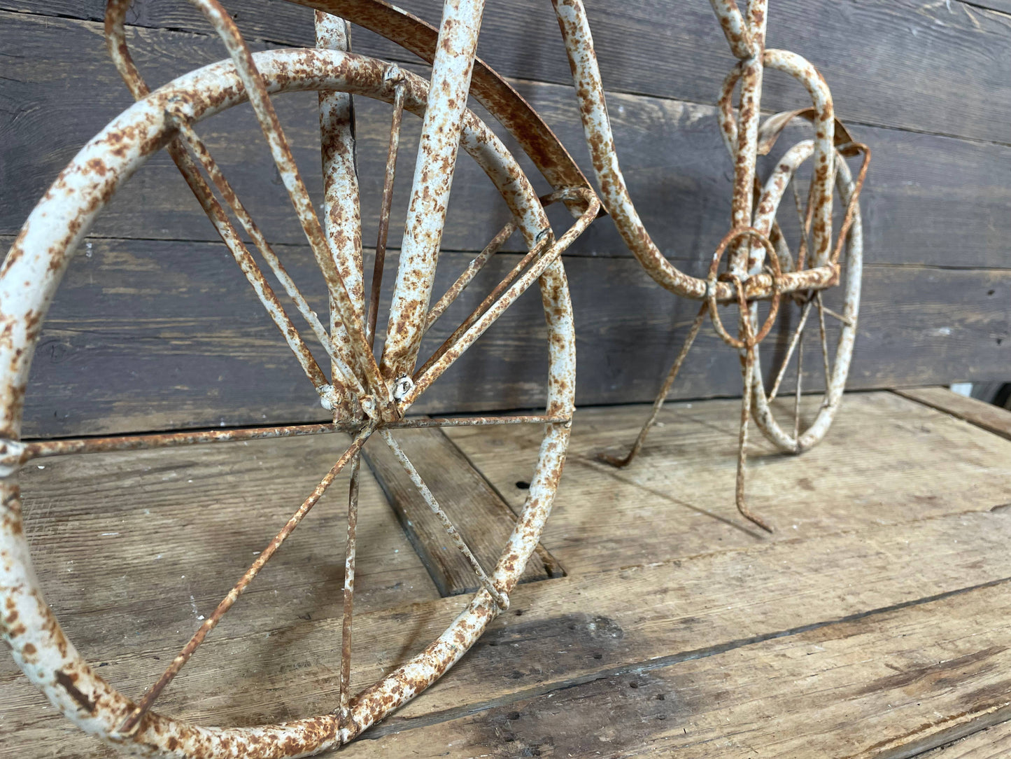 Le Menagerie - Bike Farmhouse Garden Iron Basket Planter-30x8x18 inches-NEW