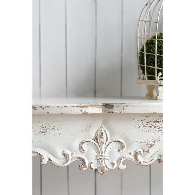 Le Menagerie- 46x16.5x30" Charming Fir Wood Console Table - White