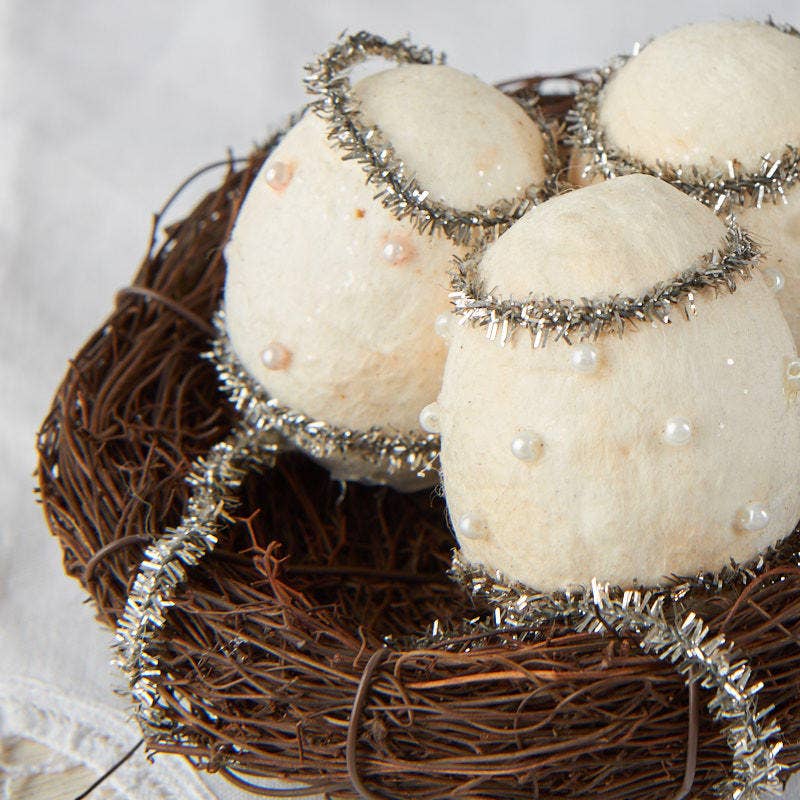 Le Menagerie - Twig Birds Nest with Felted Eggs
