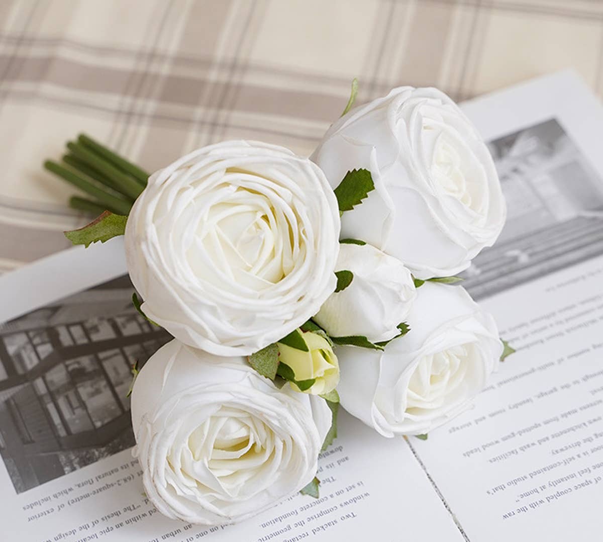 Angel Isabella - 6-stem bundle-Real Touch rose bouquet