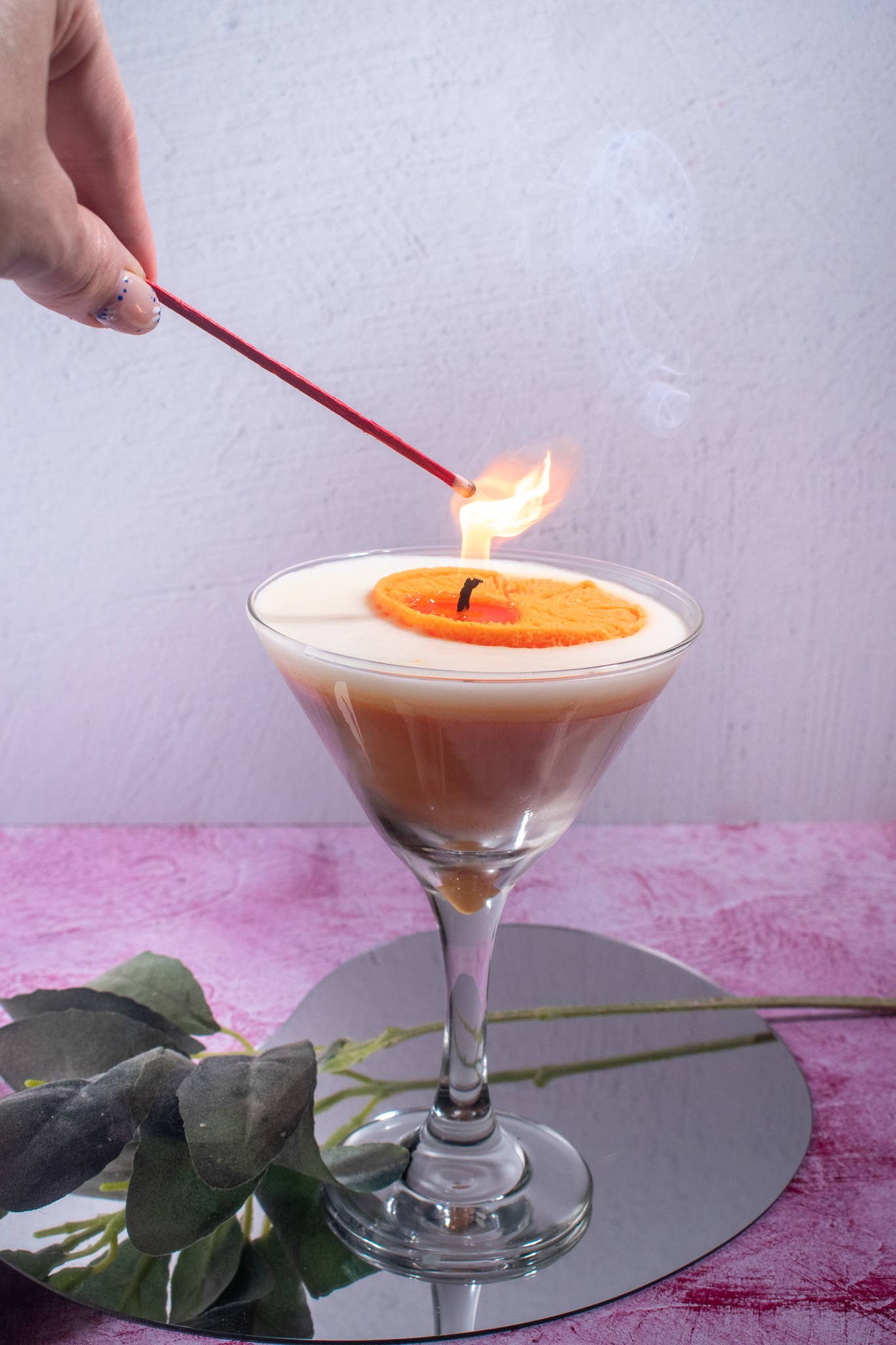 Le Menagerie - Creamsicle Candle - Hand poured soy wax Martini Candle