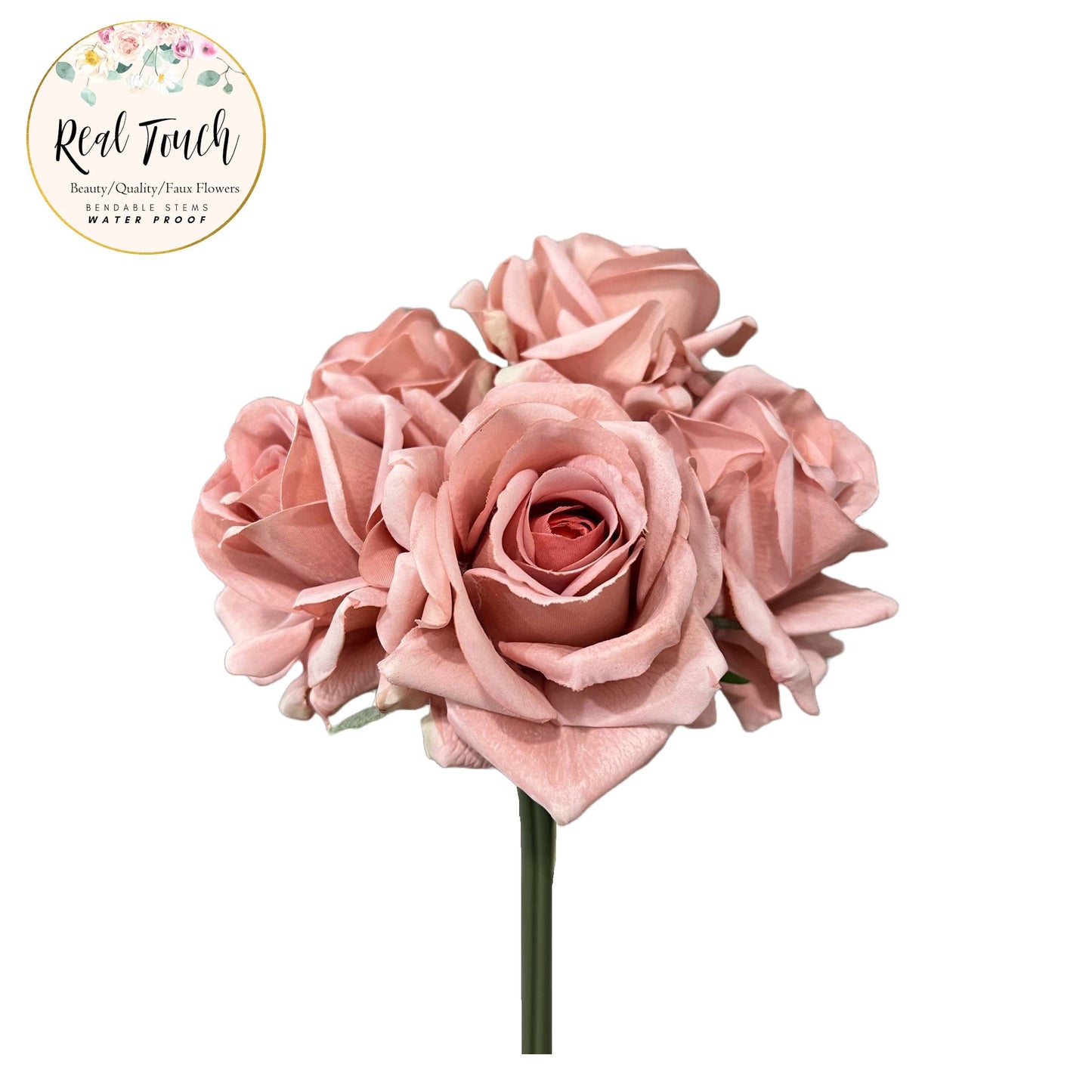 Angel Isabella - Real Touch Pack of 5 Large bloom Rose