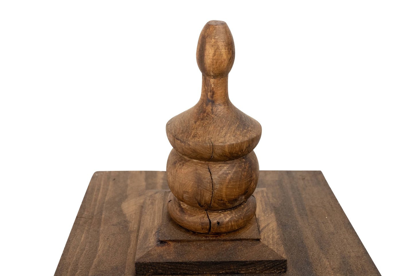 Le Menagerie - Dunlap Farmhouse Wood Lantern-8.5x17 inches-Waxed Brown