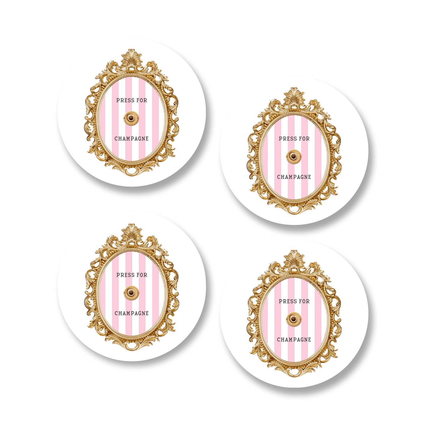 Toss Designs - Ceramic Coasters (Set of 4) - Press For Champagne Stripe