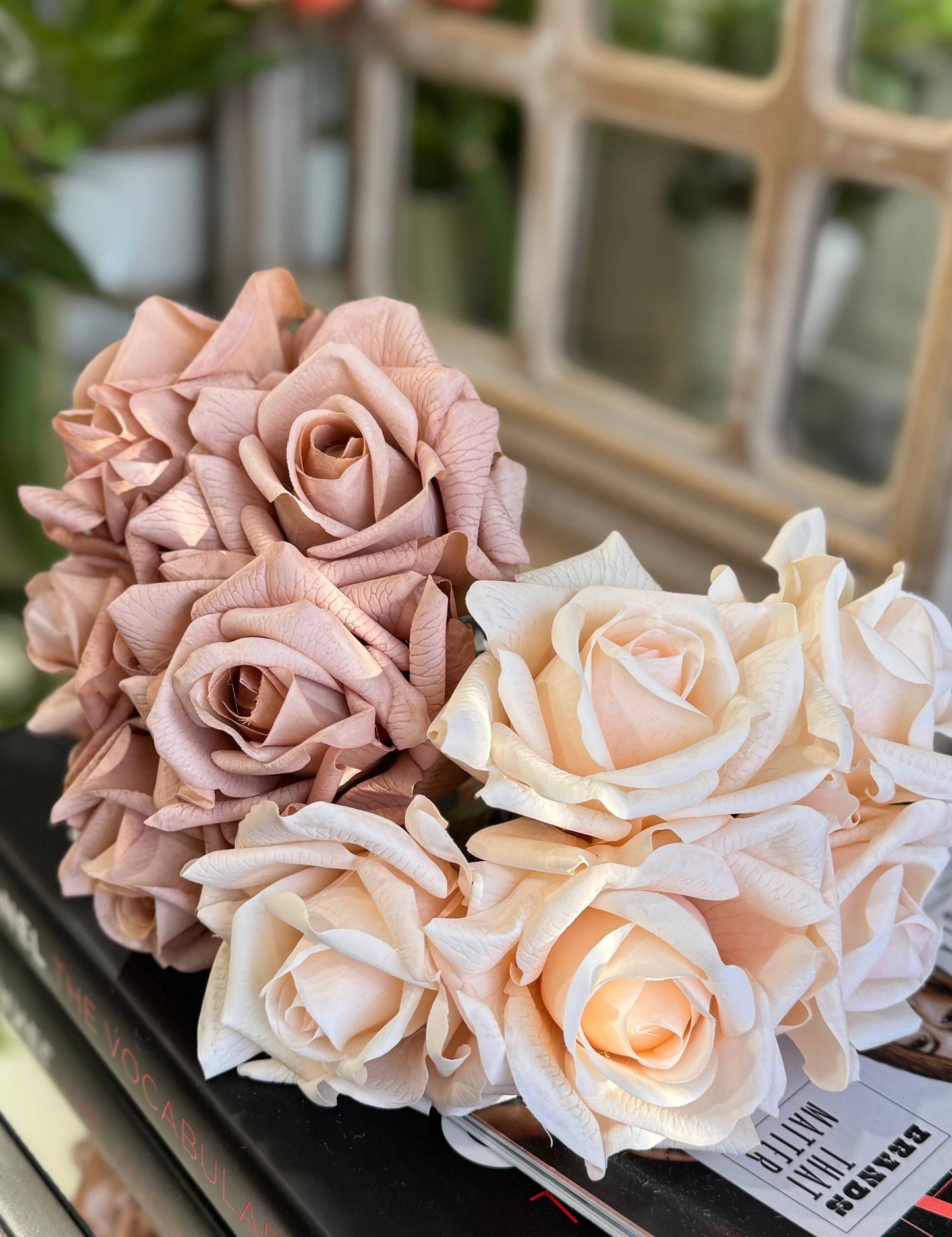 Angel Isabella - Real Touch Pack of 5 Large bloom Rose