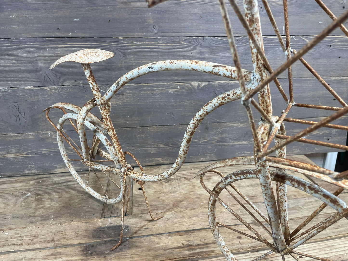 Le Menagerie - Bike Farmhouse Garden Iron Basket Planter-30x8x18 inches-NEW