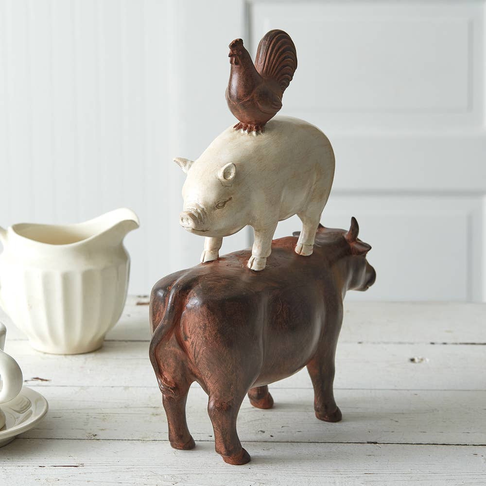 Le Menagerie - Stacked Animals Ranch Figurine