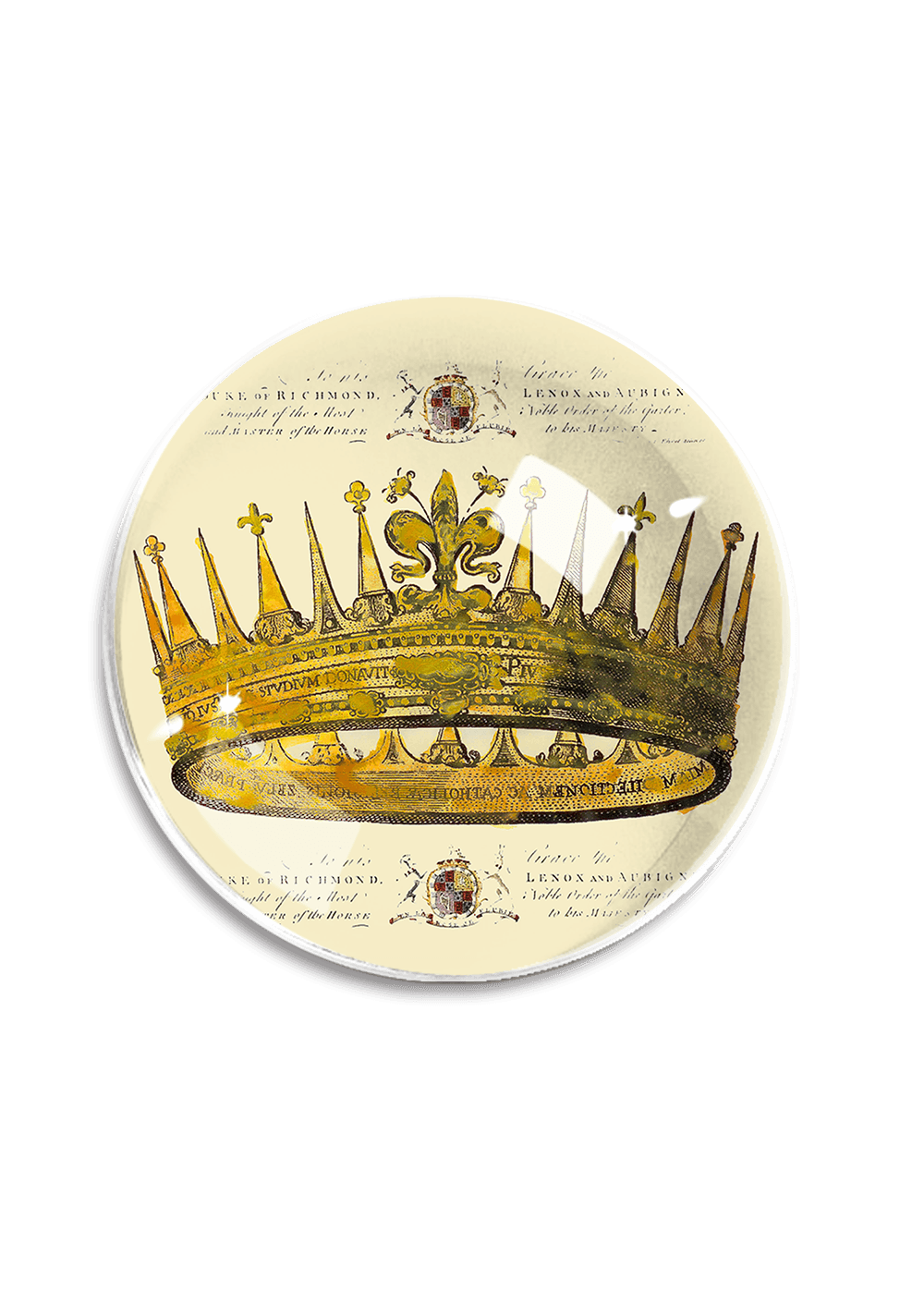 Le Menagerie- Vintage Crown Crystal Dome Paperweight // Min. Case of 2
