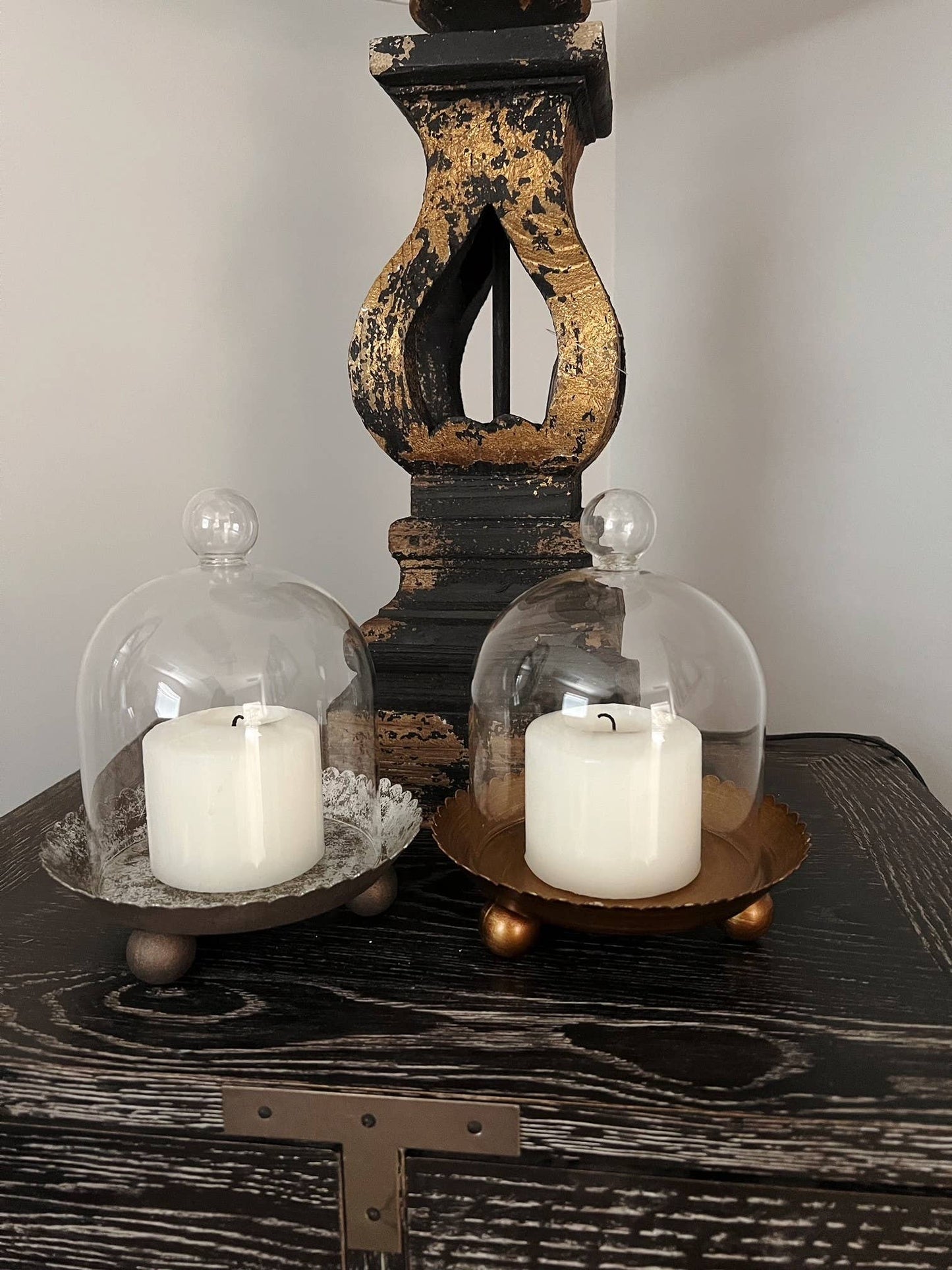 Le Menagerie - Cloche Candle Holder with Metal Plate