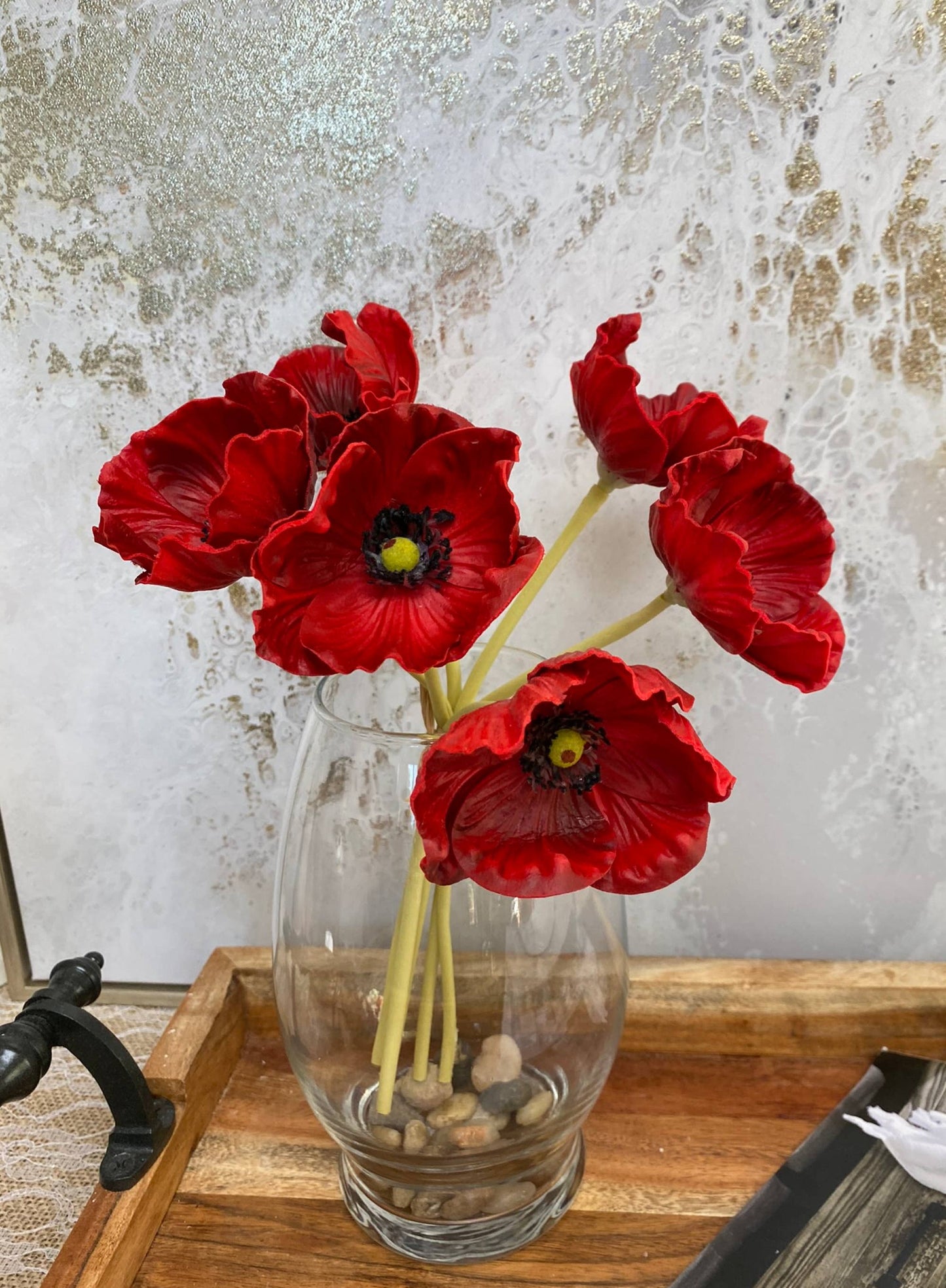 Angel Isabella - 11" Real Touch Poppy-6 stems per bundle