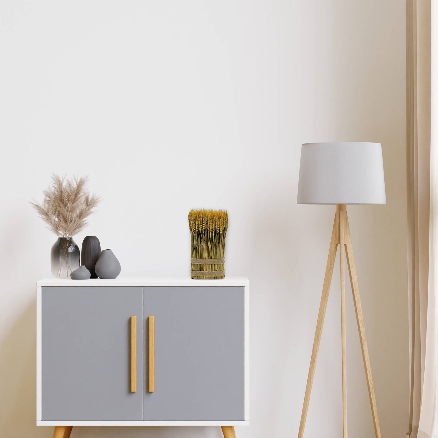 Le Menagerie - Preserved Decorative Wheat Standing Plant - Gold