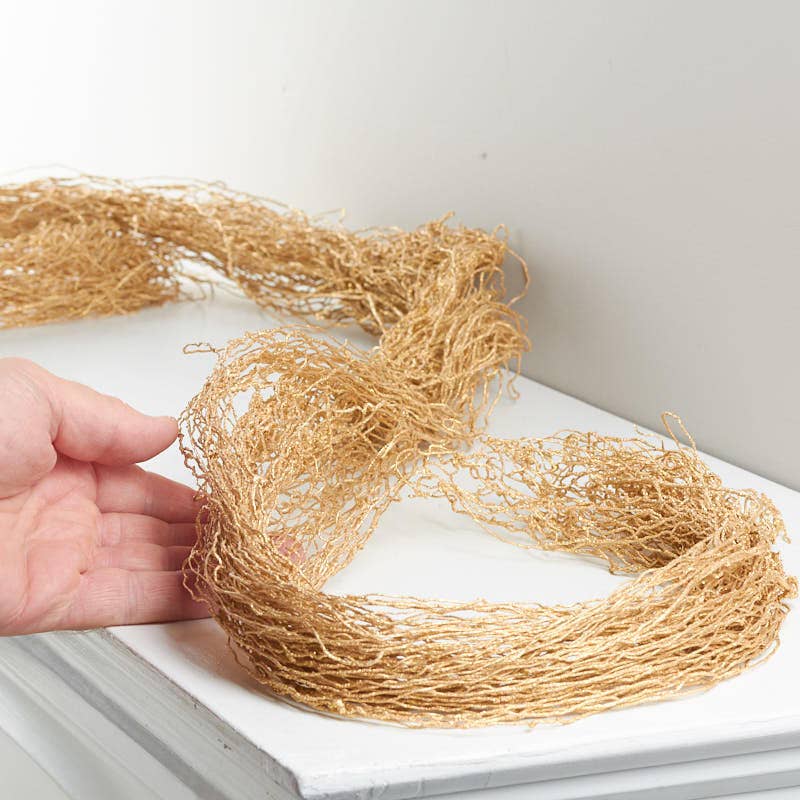 Le Menagerie - 6' Gold Glittered Faux Twig Garlands