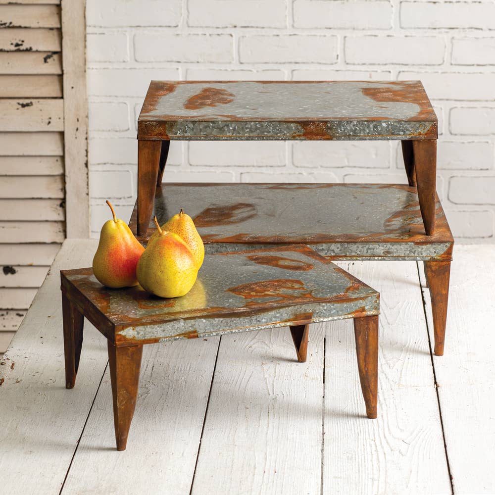 Le Menagerie - Set of Three Metal Table Risers