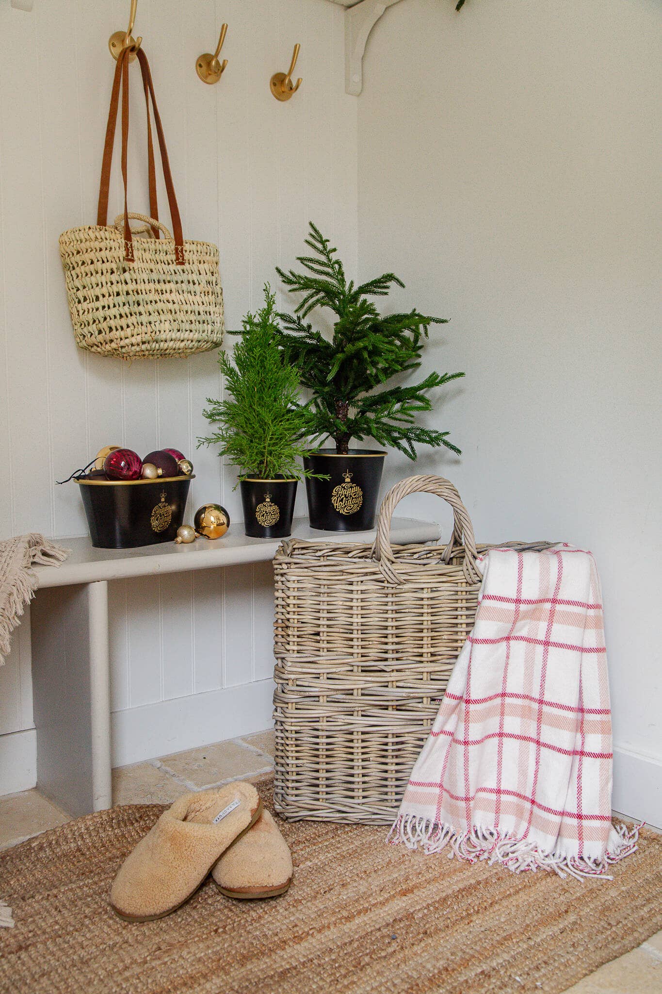 Le Menagerie - FRENCH TALL RECT GREY RATTAN BASKET