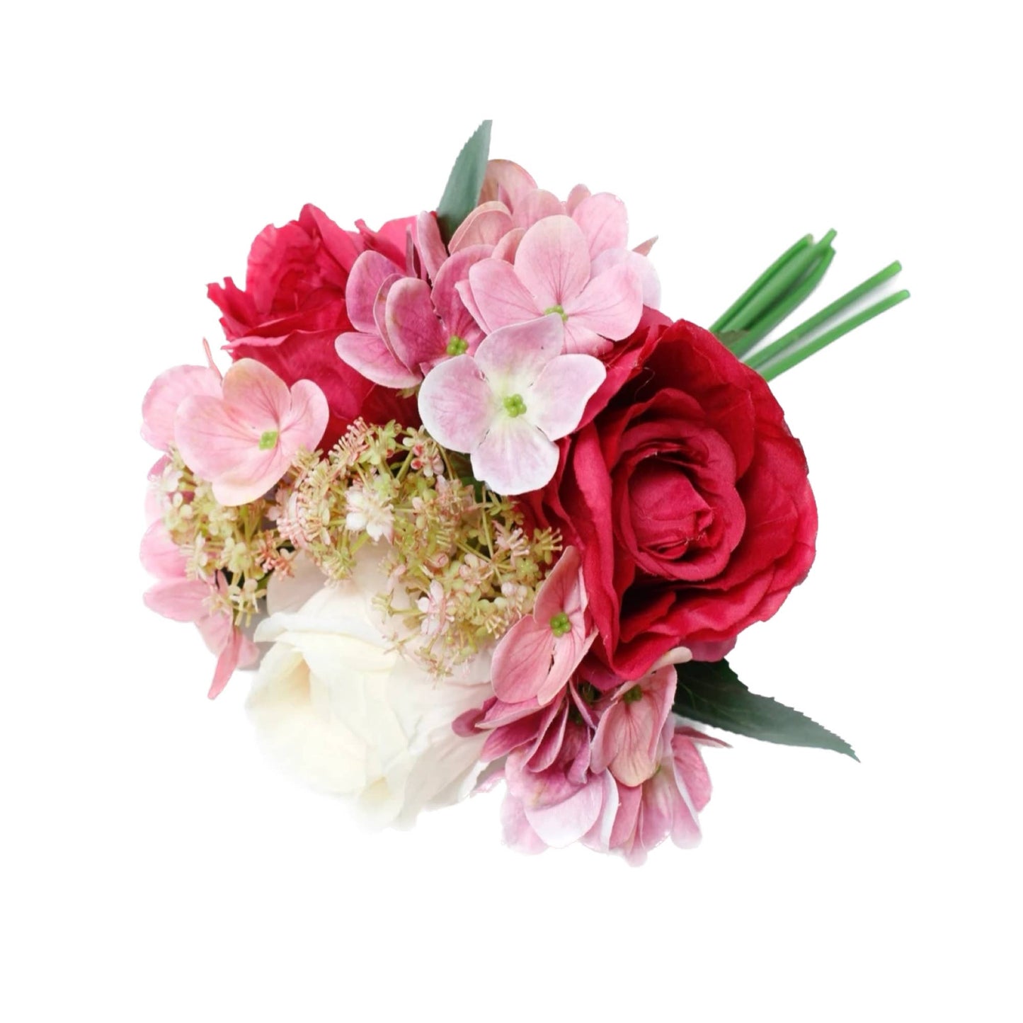 Angel Isabella - 12"-Rose Hydrangea Pre-tied bouquet Faux Flowers