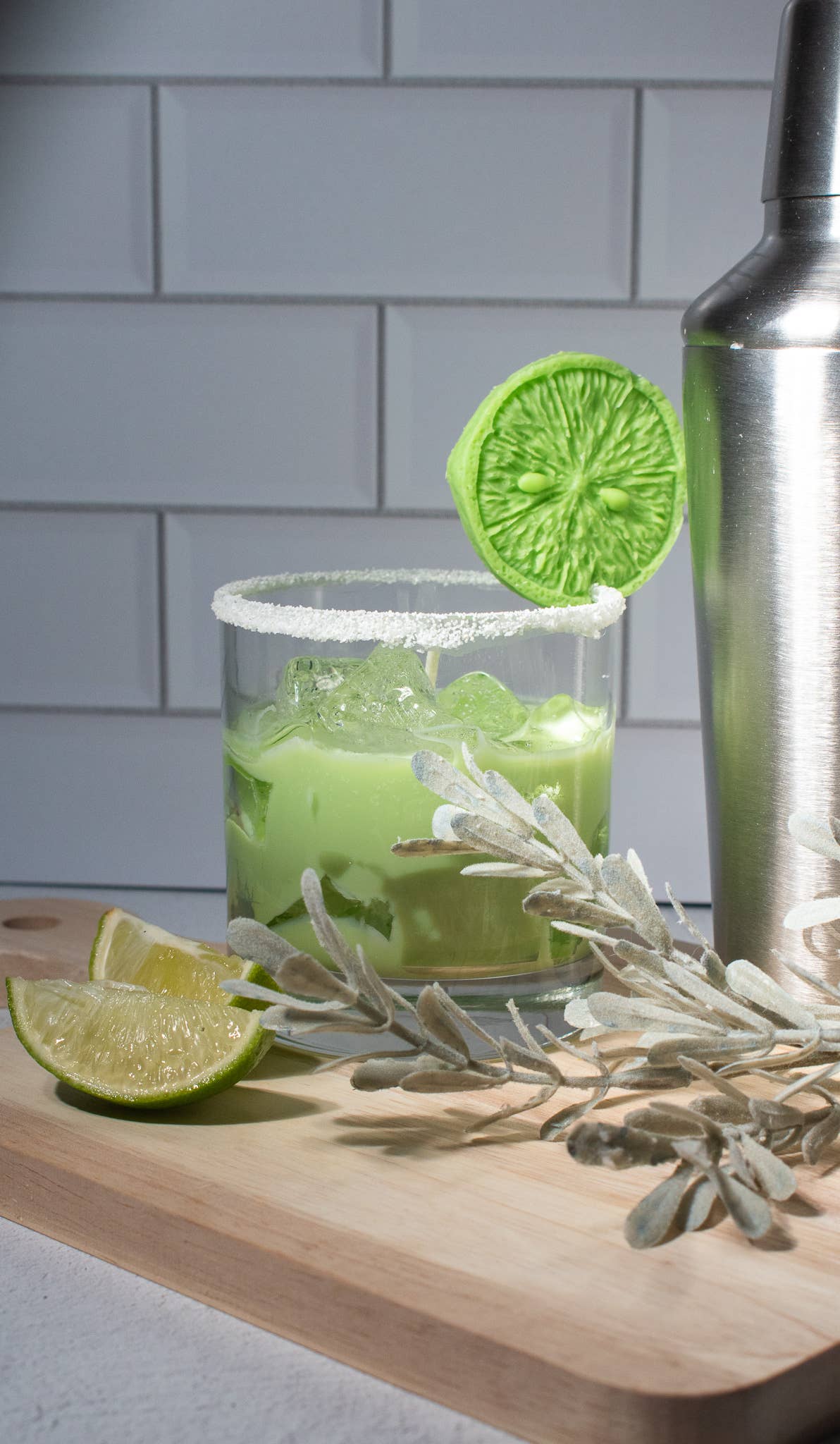 Pink Spruce - Realistic hand poured soy gel wax Margarita Candle