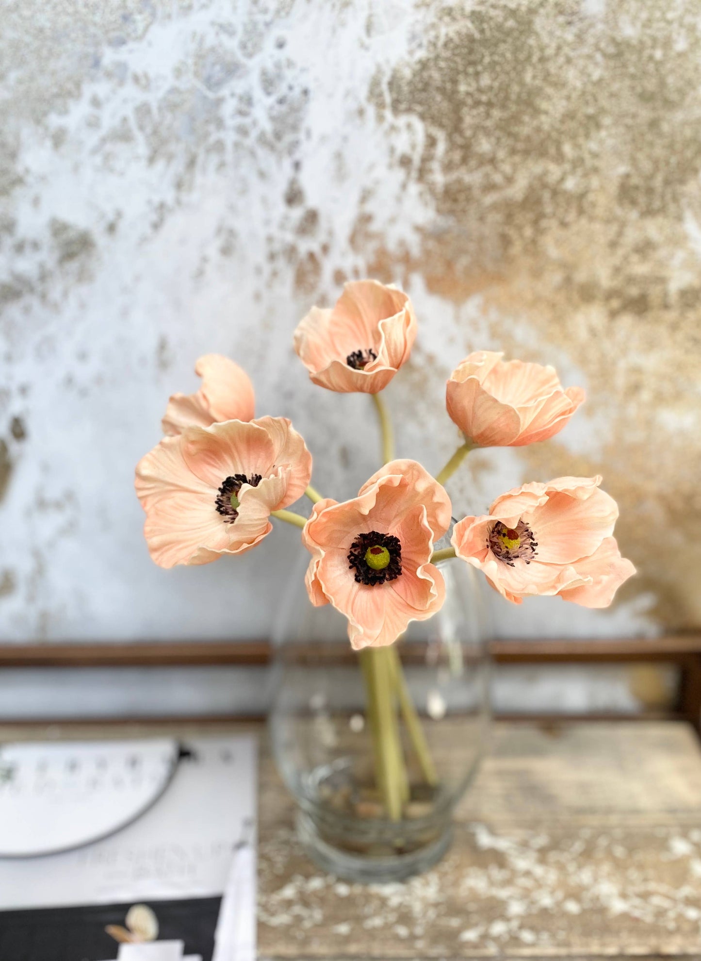Angel Isabella - 11" Real Touch Poppy-6 stems per bundle